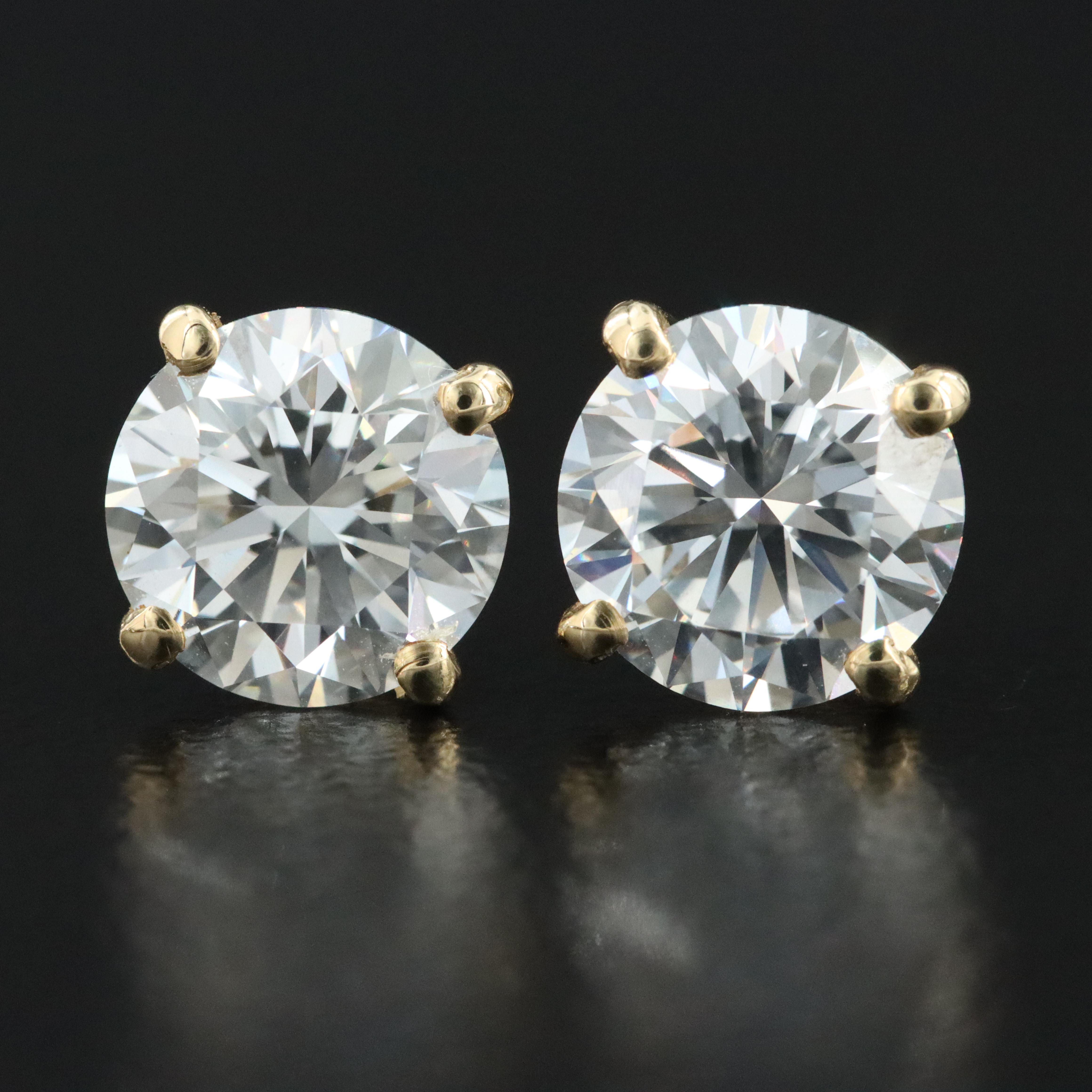 18K 3.02 CTW Lab Grown Diamond Earrings with IGI Jewelry Report