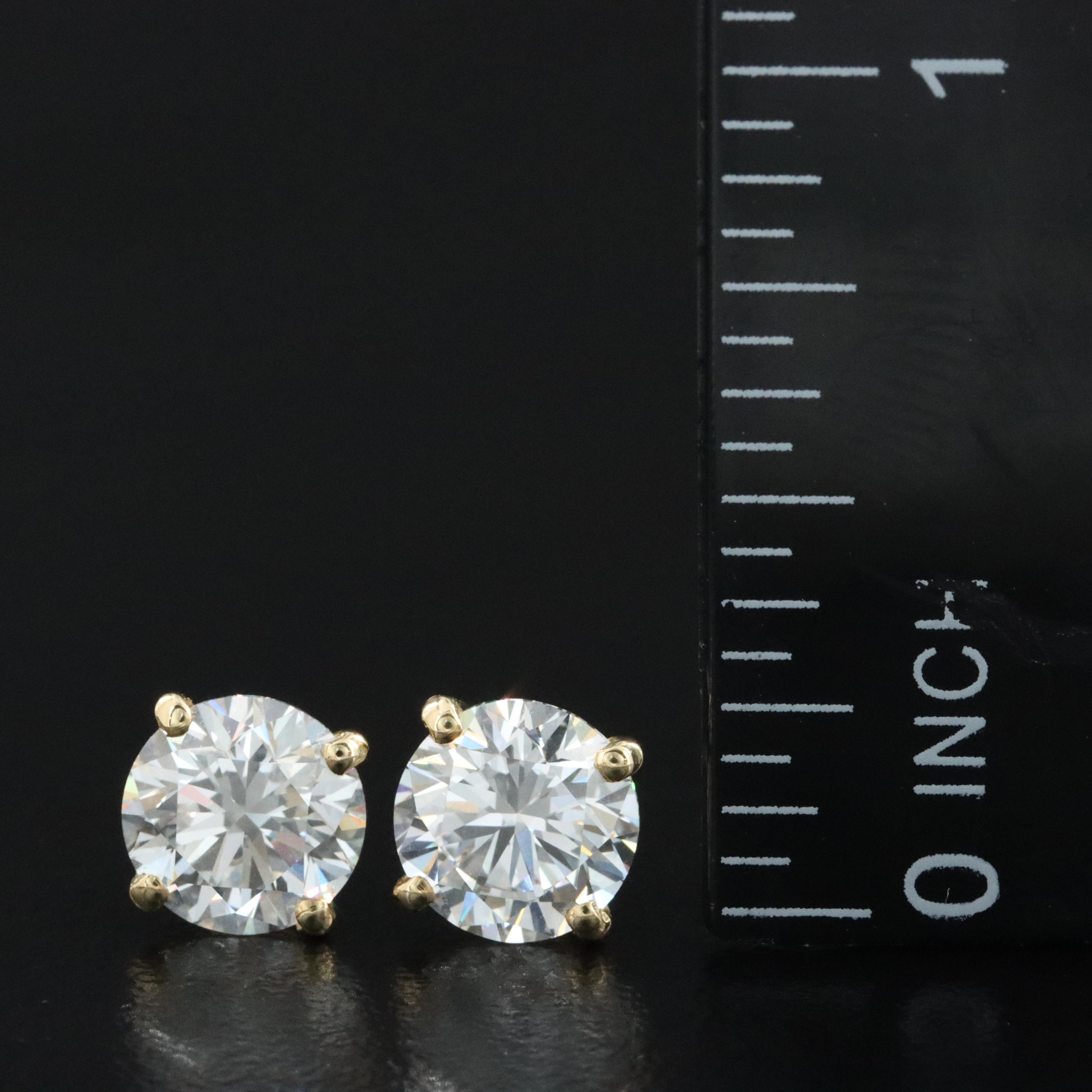18K 3.02 CTW Lab Grown Diamond Earrings with IGI Jewelry Report