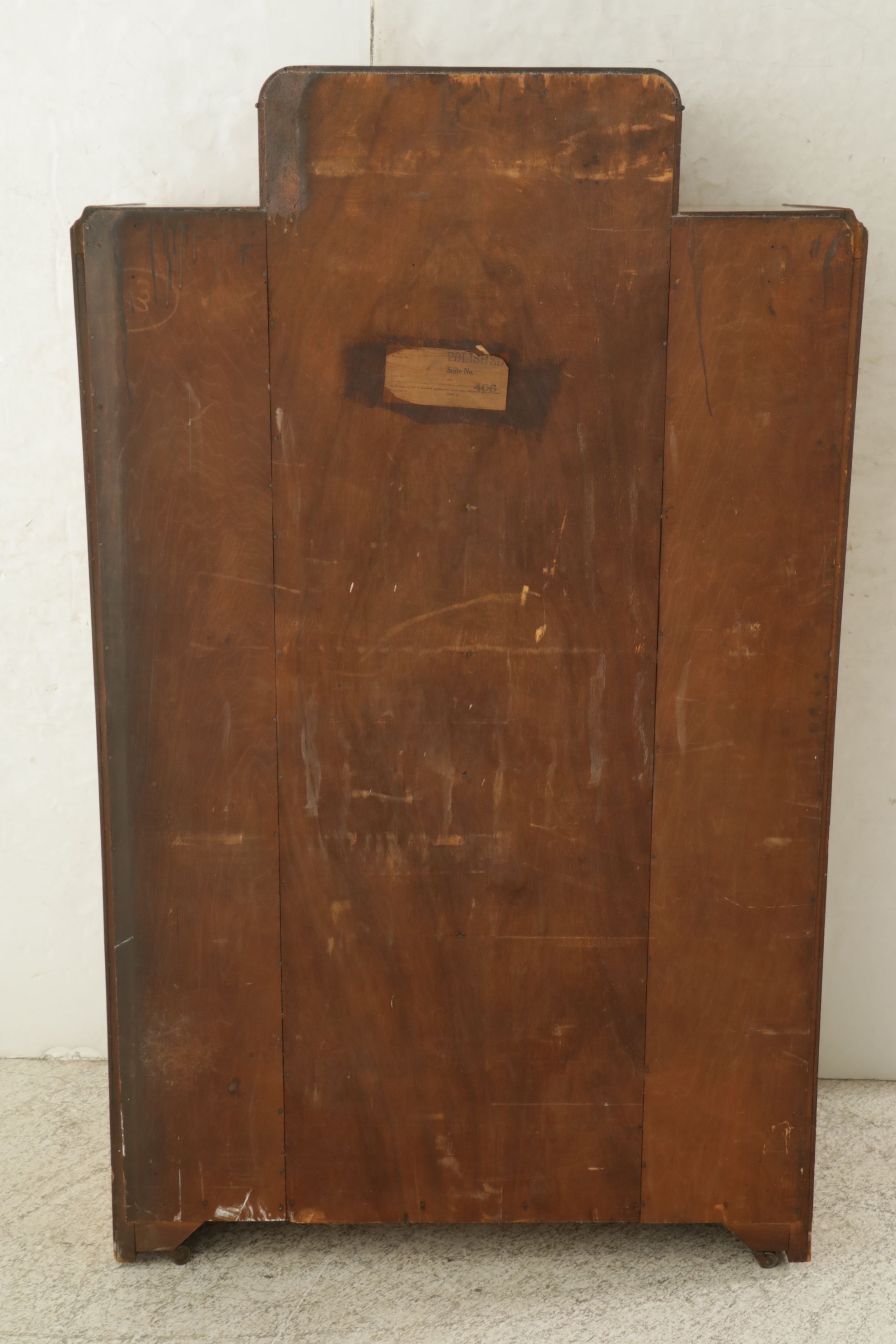 Art Deco Chifferobe Chest with Geometric Wood Veneer