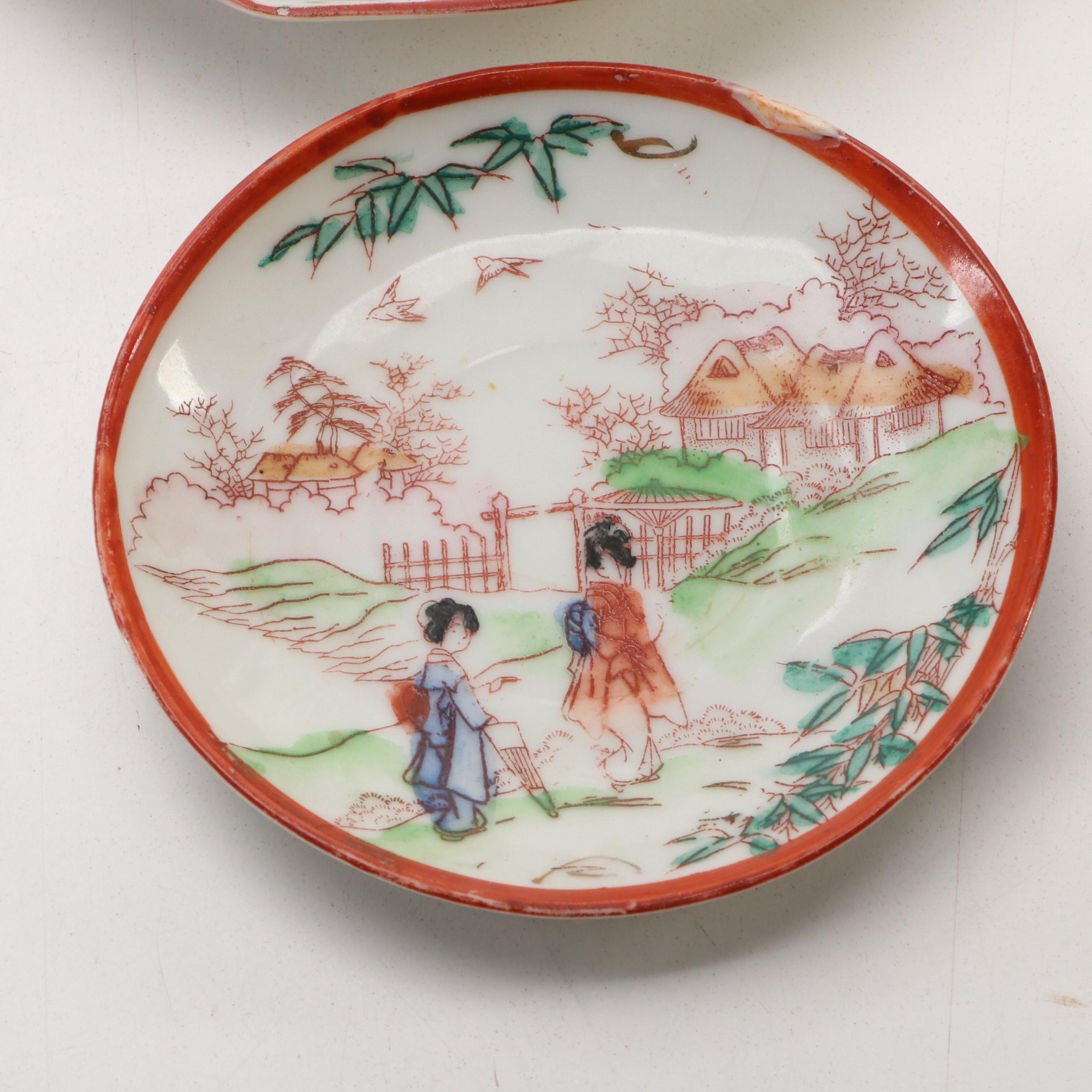 Japanese Kutani Porcelain Tableware and Accessories