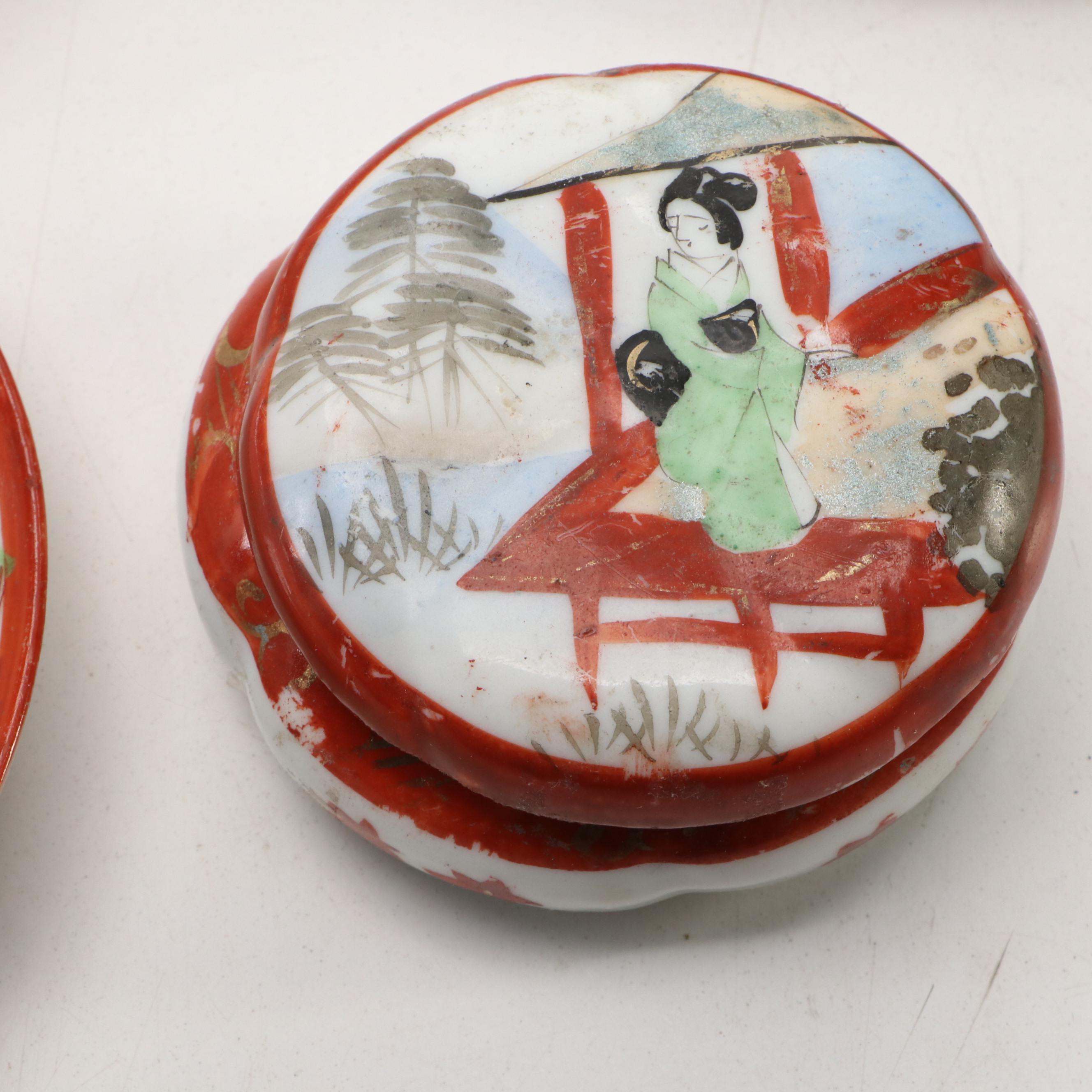 Japanese Kutani Porcelain Tableware and Accessories