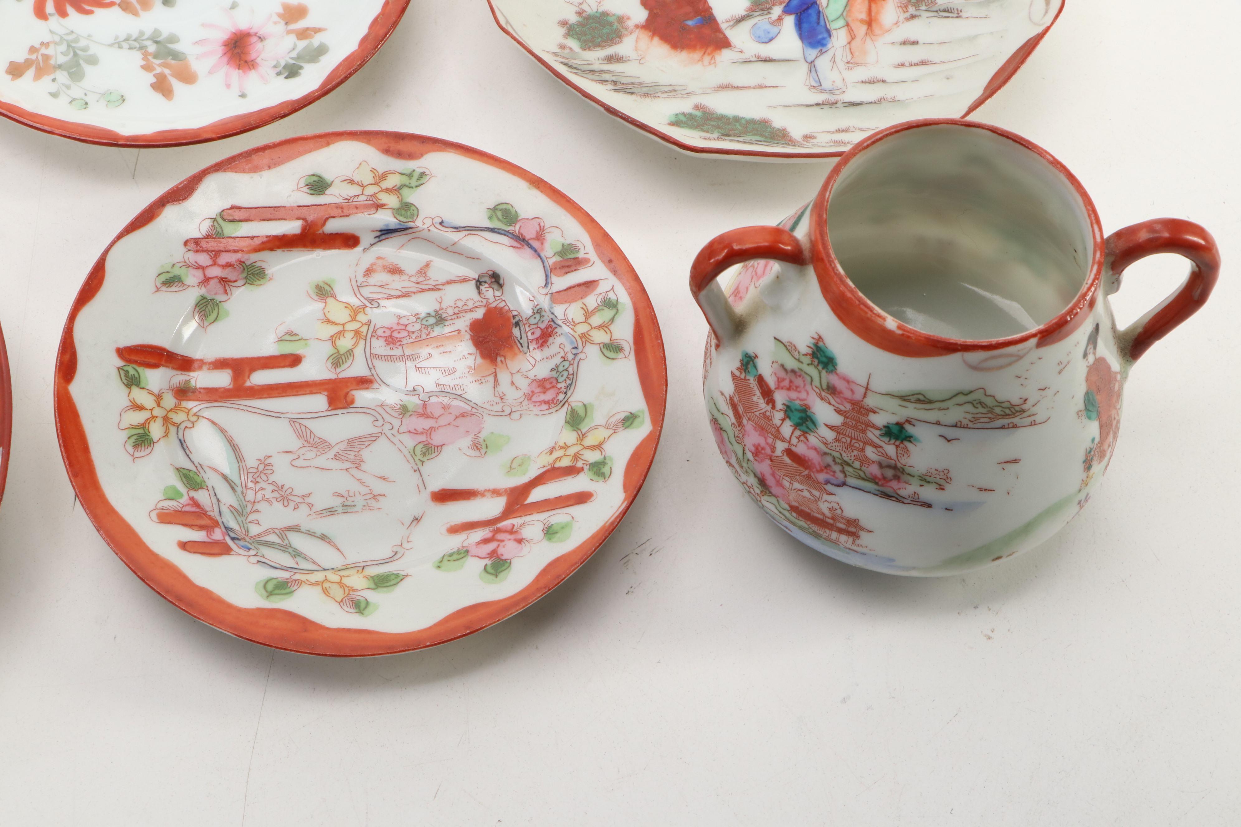 Japanese Kutani Porcelain Tableware and Accessories