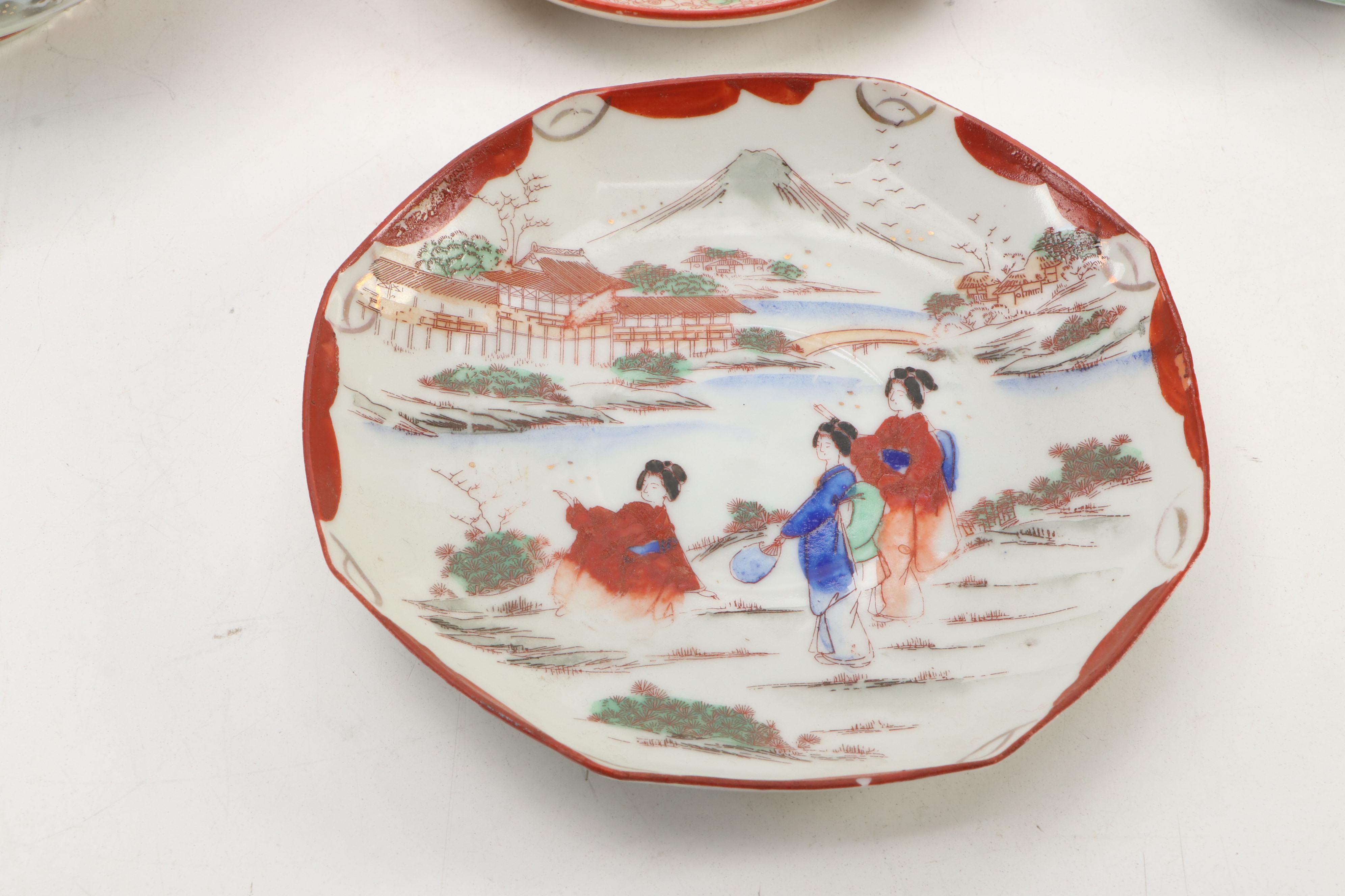 Japanese Kutani Porcelain Tableware and Accessories