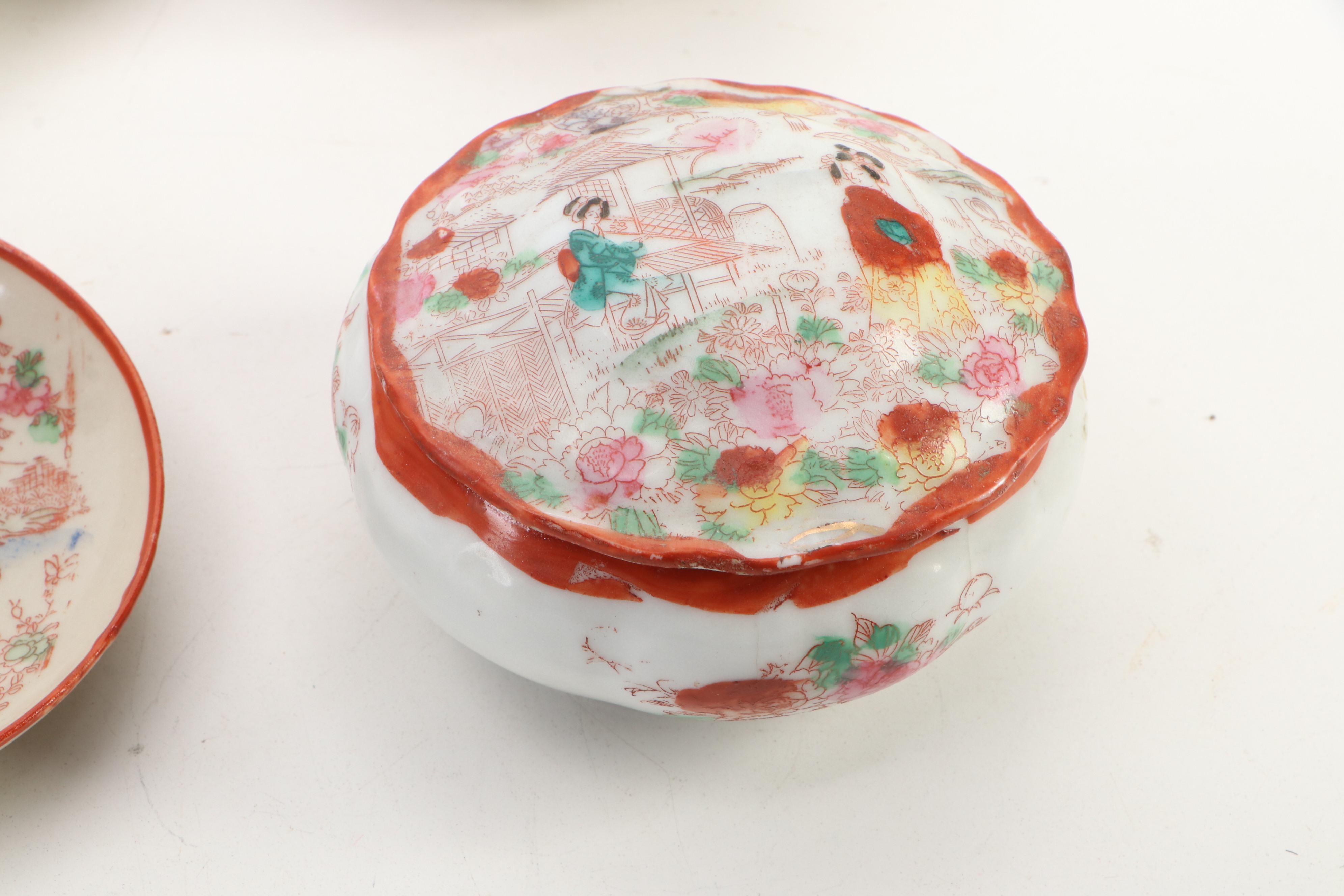 Japanese Kutani Porcelain Tableware and Accessories