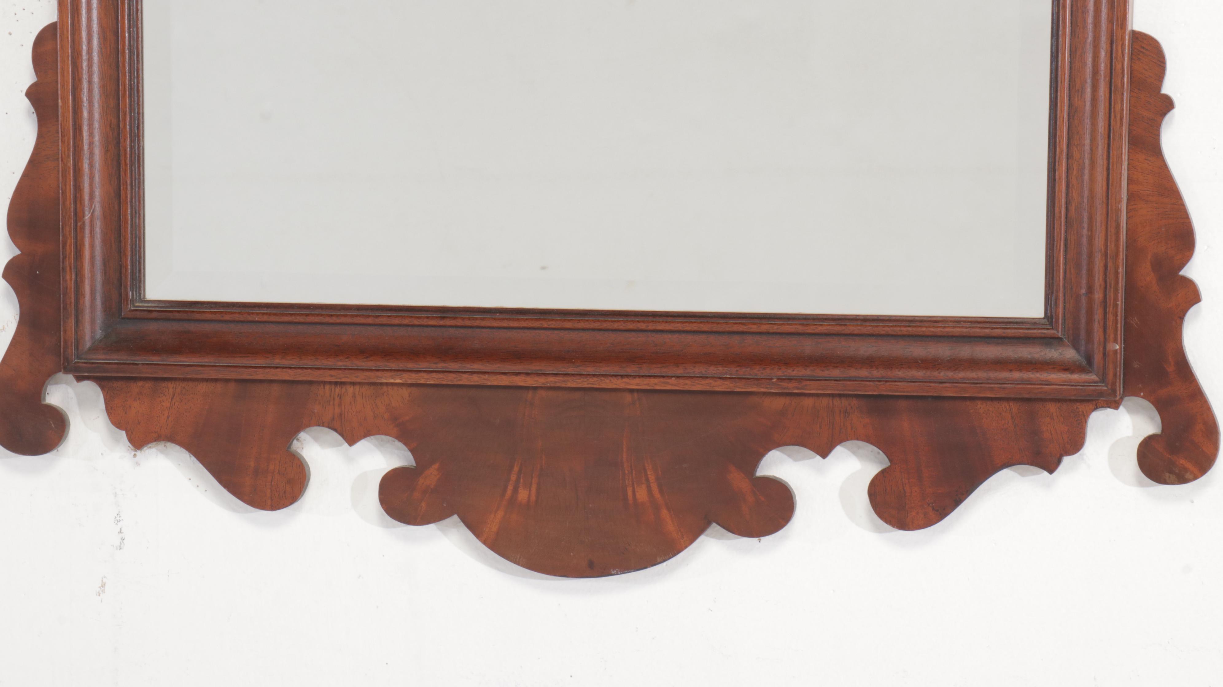 Pennsylvania House Federal Style Mahogany Mirror with Giltwood Shell