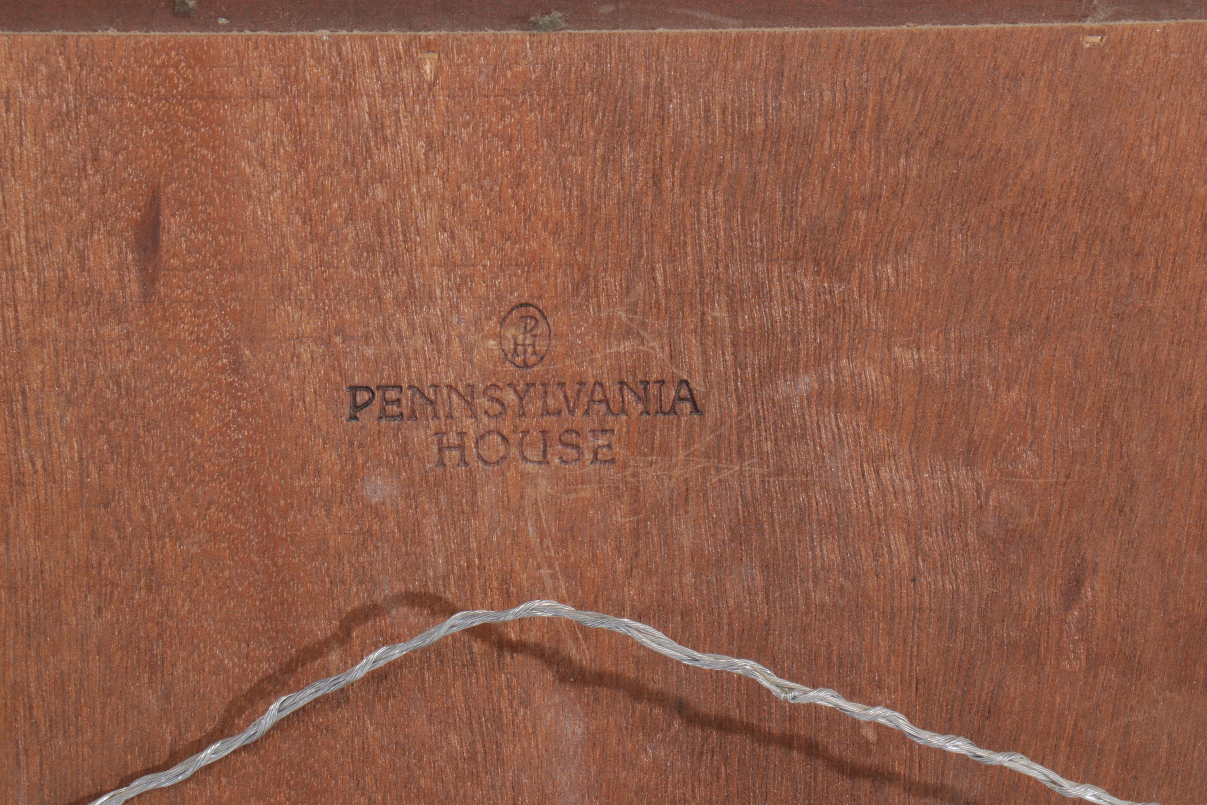 Pennsylvania House Federal Style Mahogany Mirror with Giltwood Shell