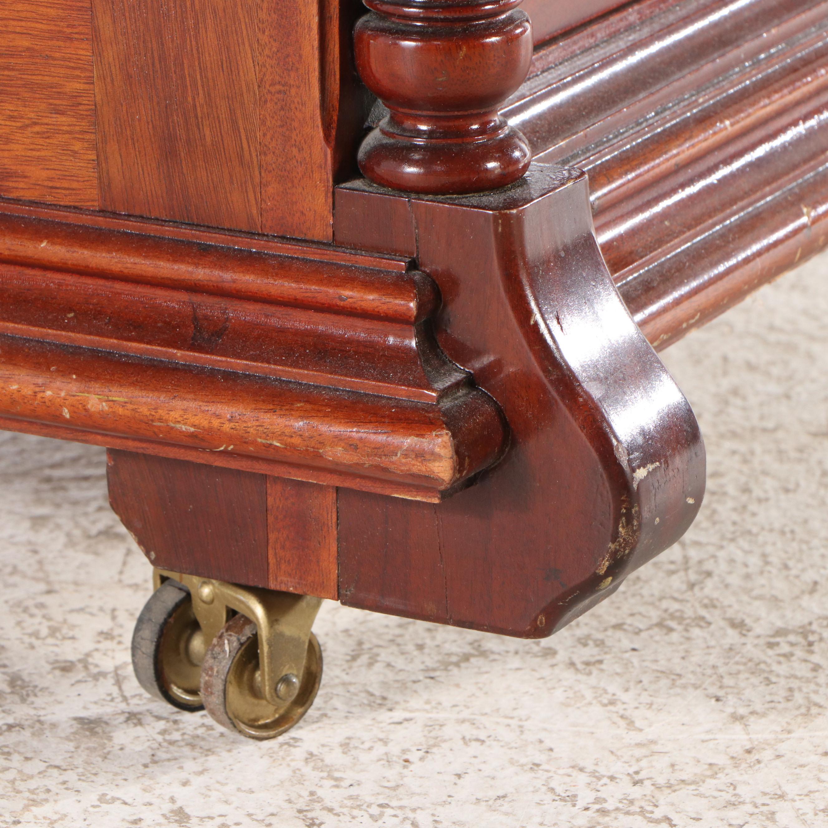 Victorian Pink Marble Top Mahogany Washstand, Late 19th/Early 20th Century
