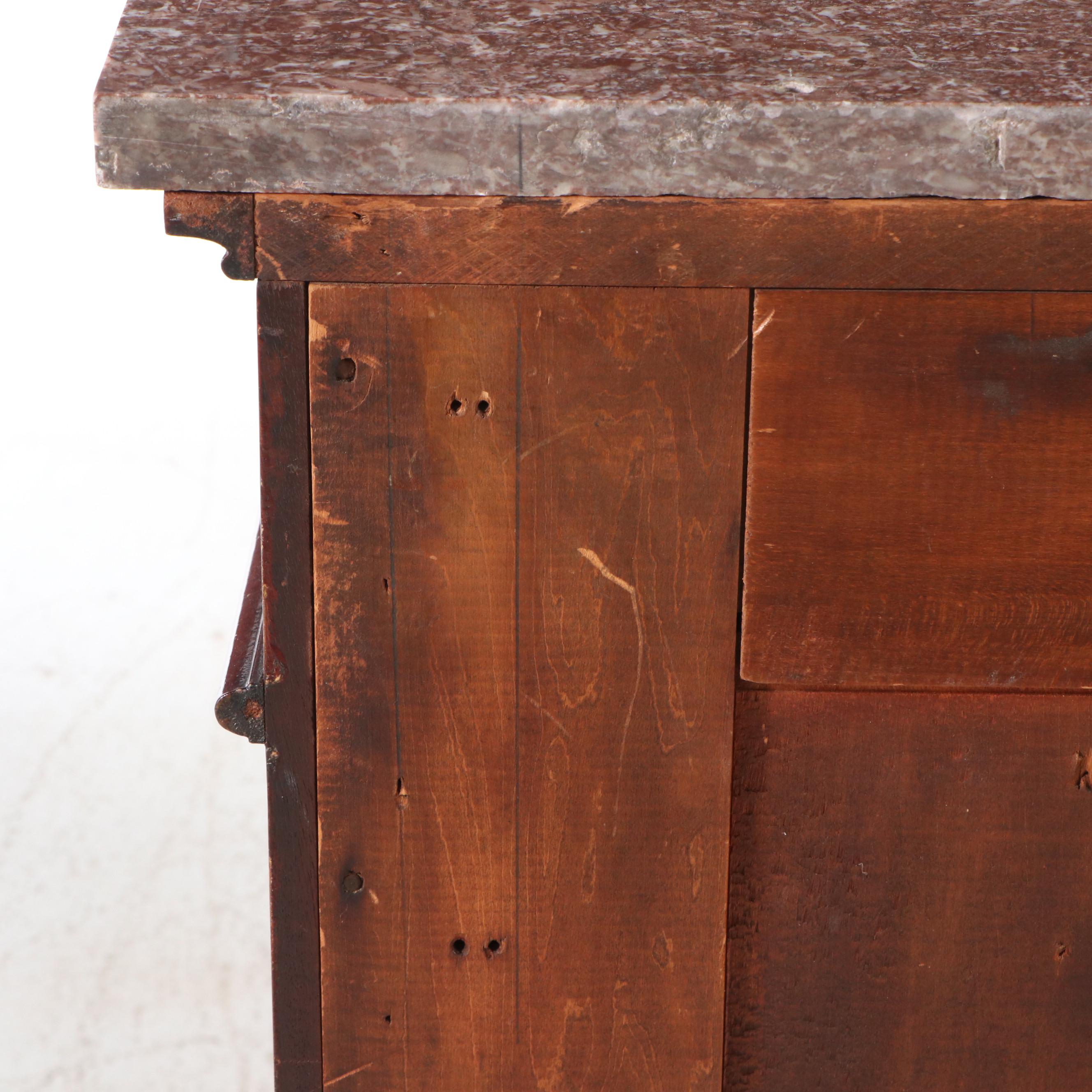 Victorian Pink Marble Top Mahogany Washstand, Late 19th/Early 20th Century