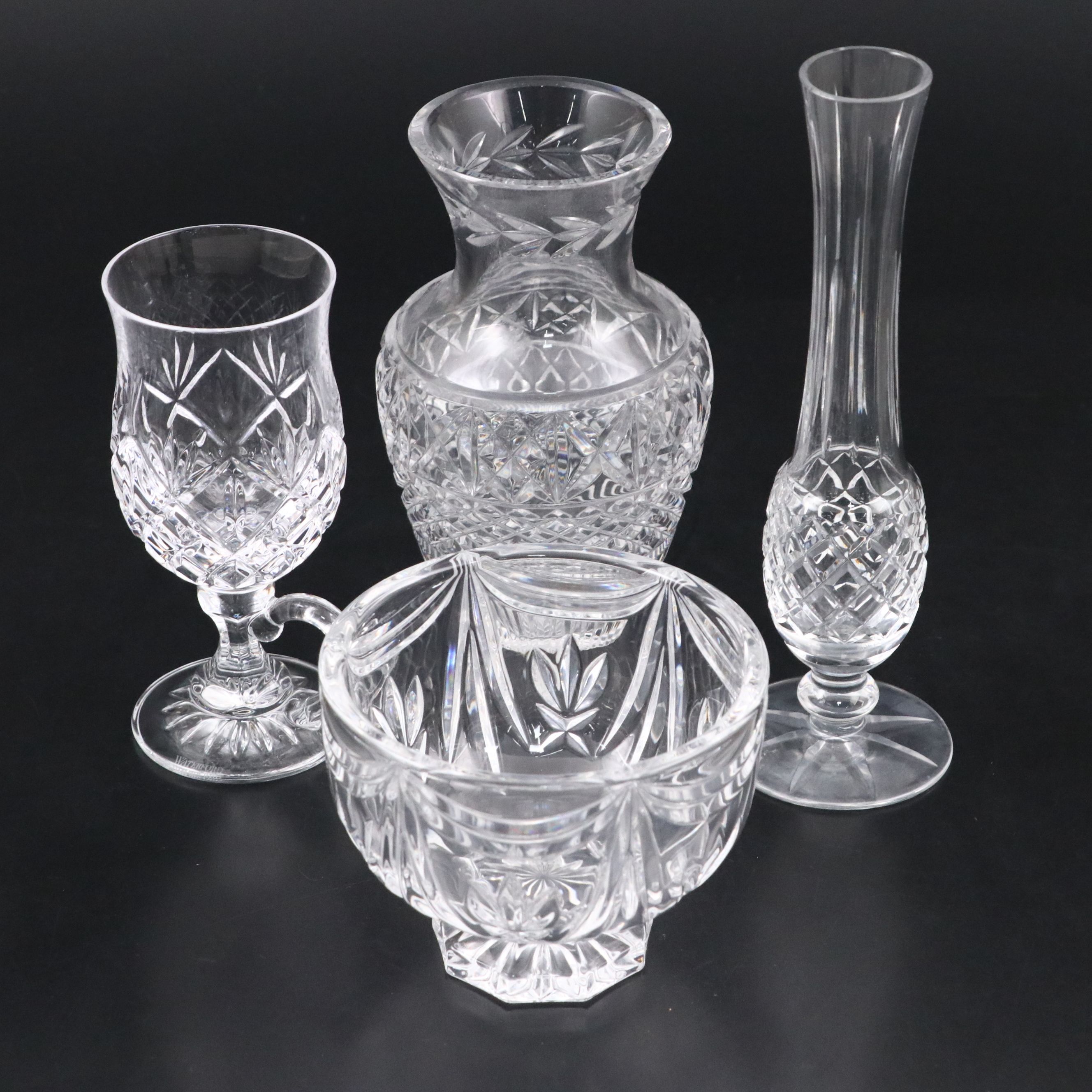Waterford Crystal Vase, Bud Vase, Bowl, and Irish Coffee Glass