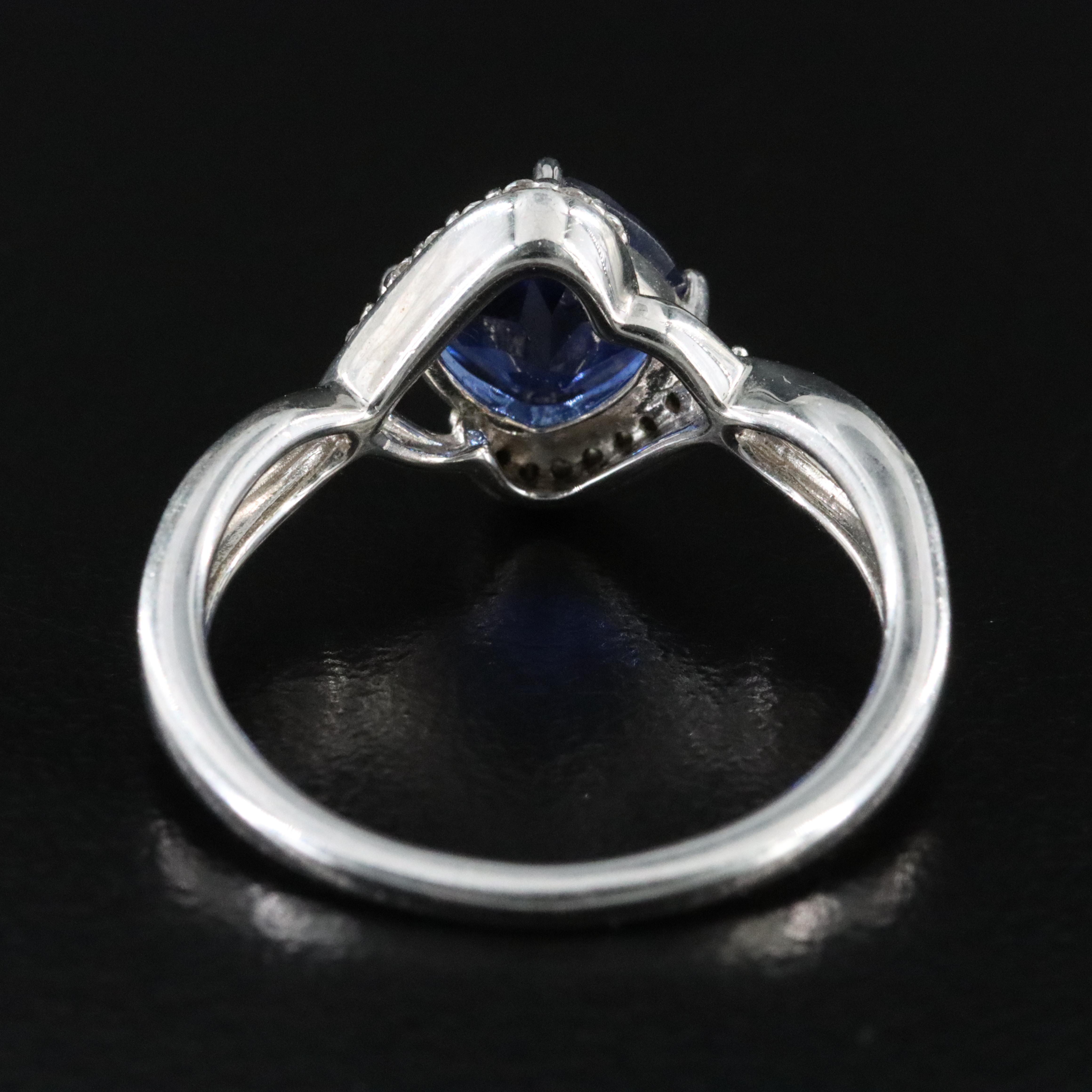 Sterling Blue and White Sapphire Ring
