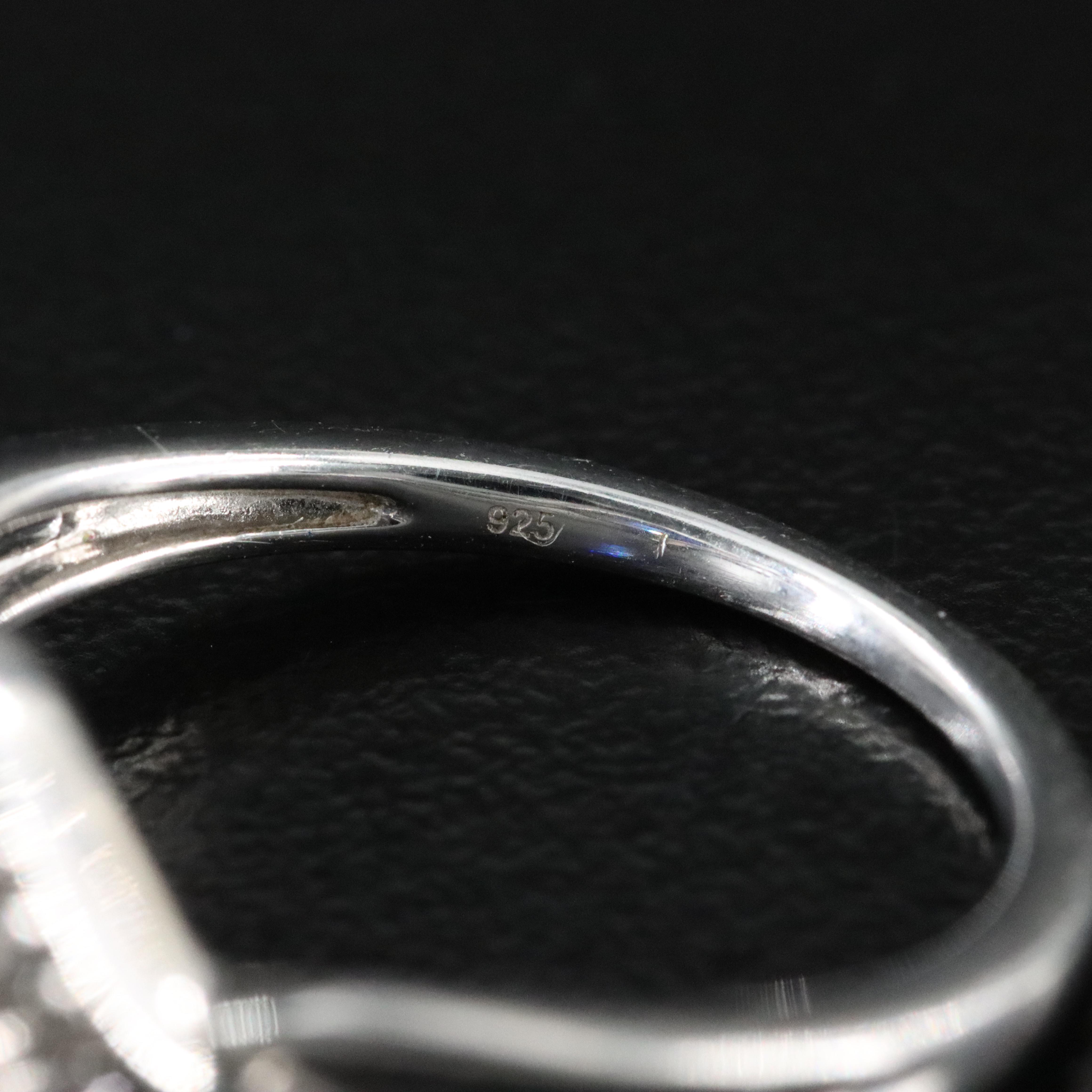 Sterling Blue and White Sapphire Ring