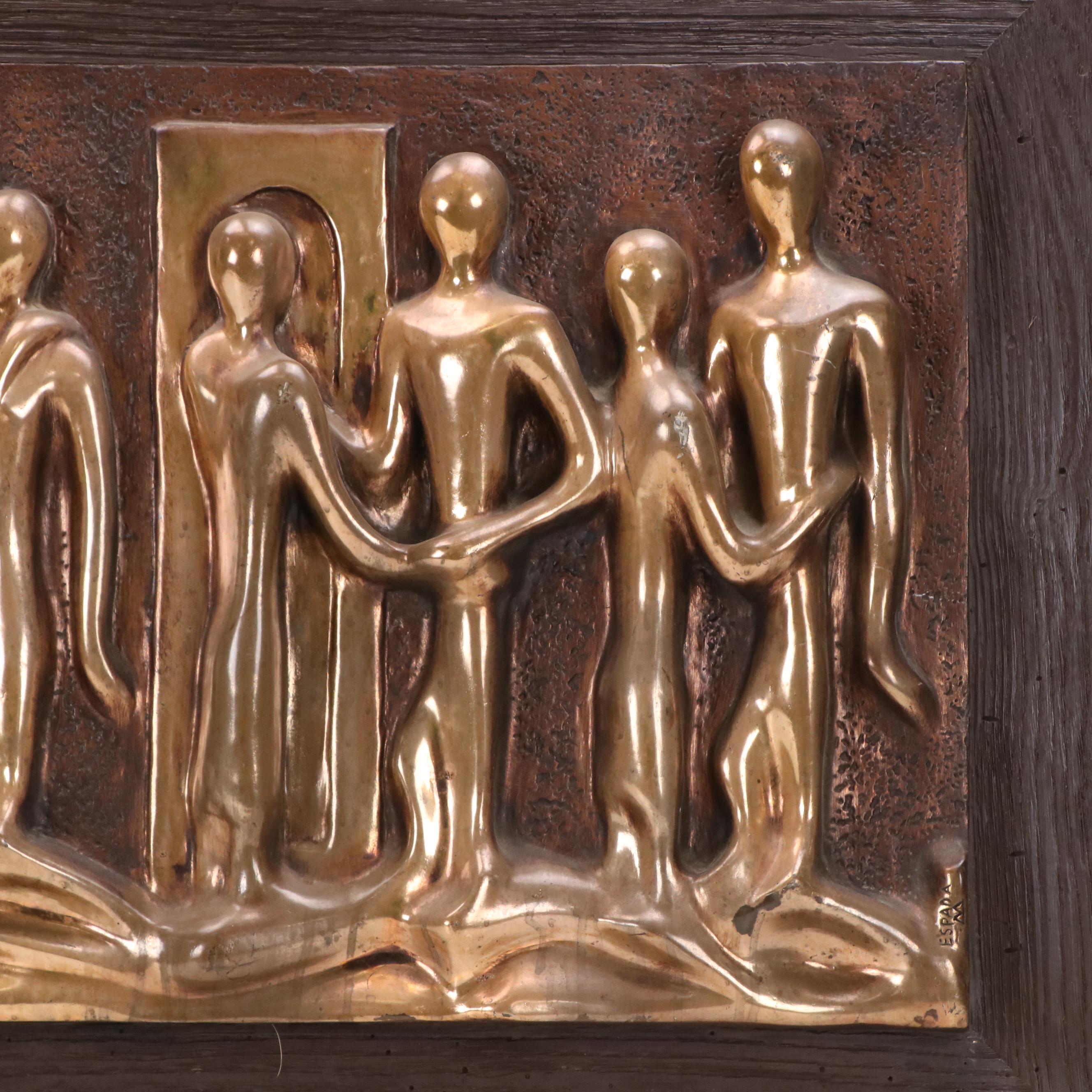 Finesse Originals Figural Fiberglass Relief Wall Sculpture "Lovers"