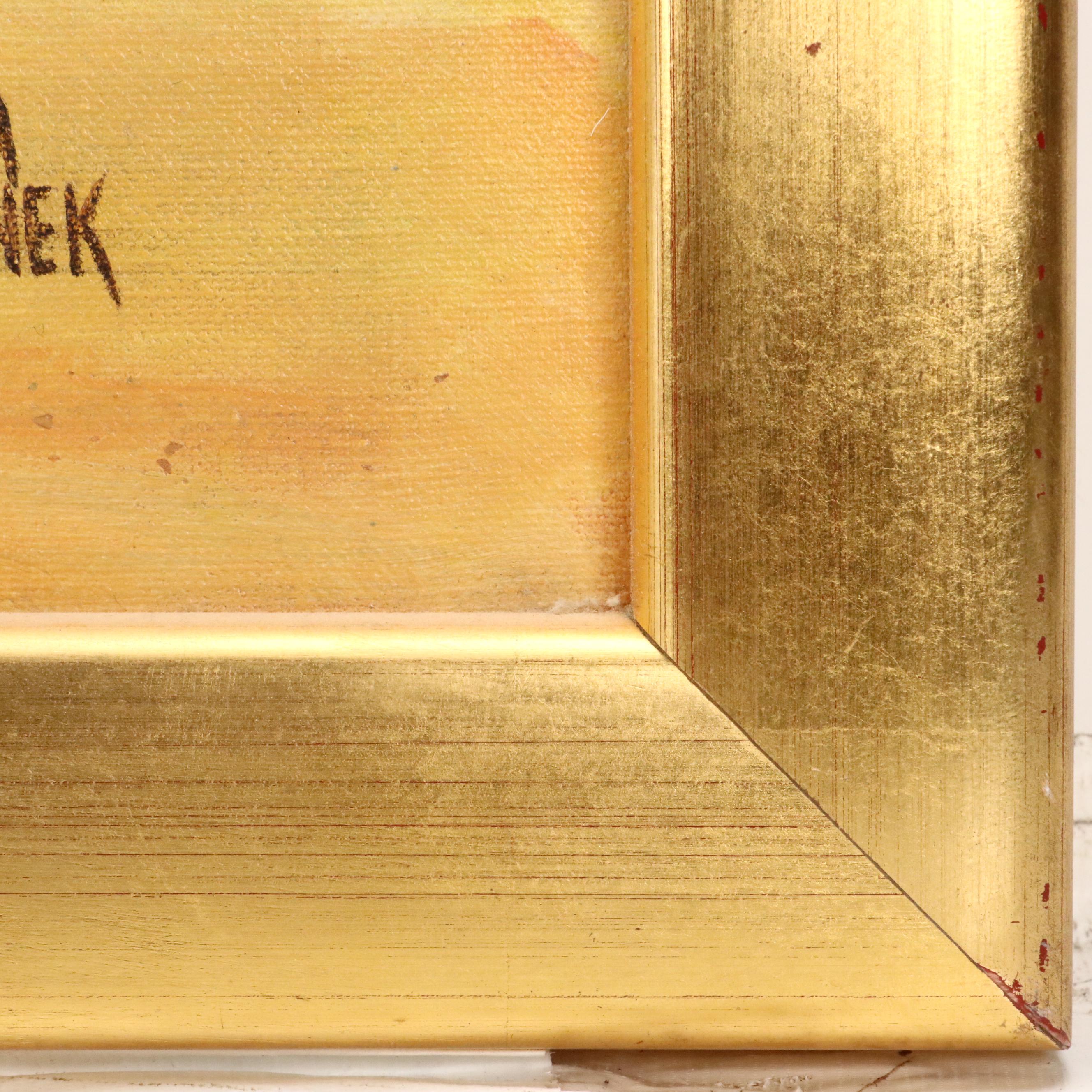 Attributed to Jaja Hronek Kracmar Oil Painting "Elephant Wall in India," 1981