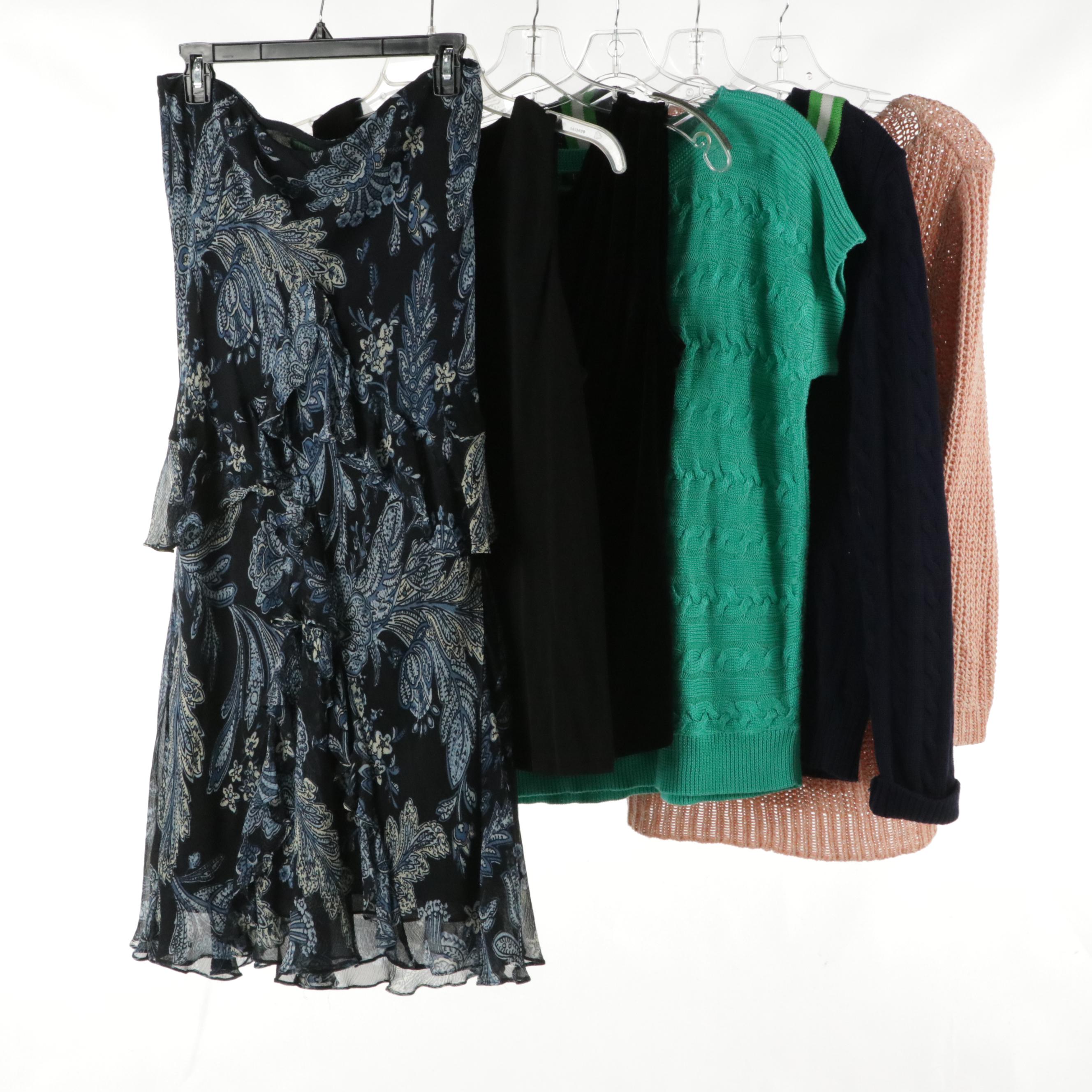 Lauren by Ralph Lauren Knit Sweaters, Sleeveless Tops, and Printed Silk Skirt
