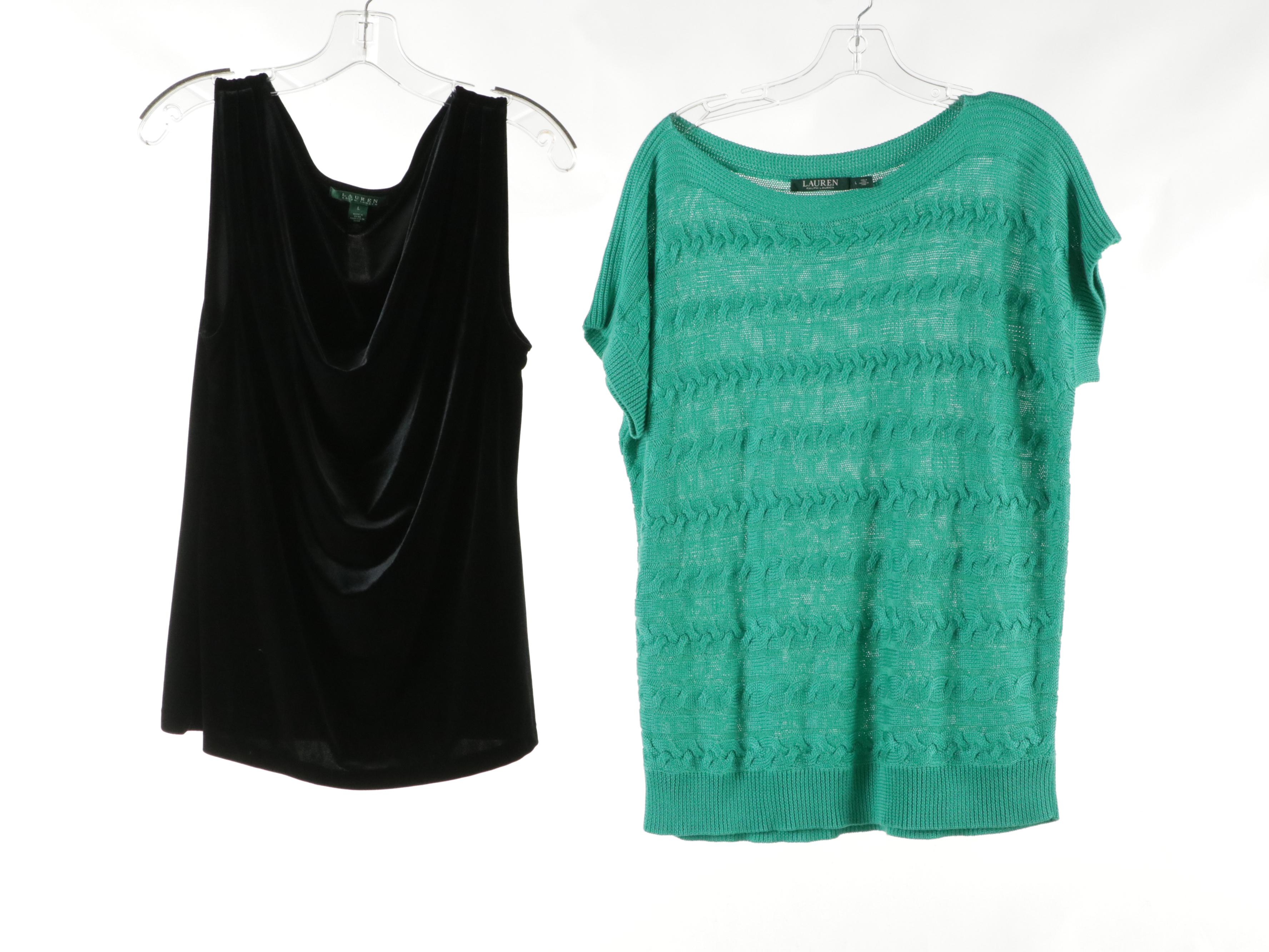 Lauren by Ralph Lauren Knit Sweaters, Sleeveless Tops, and Printed Silk Skirt