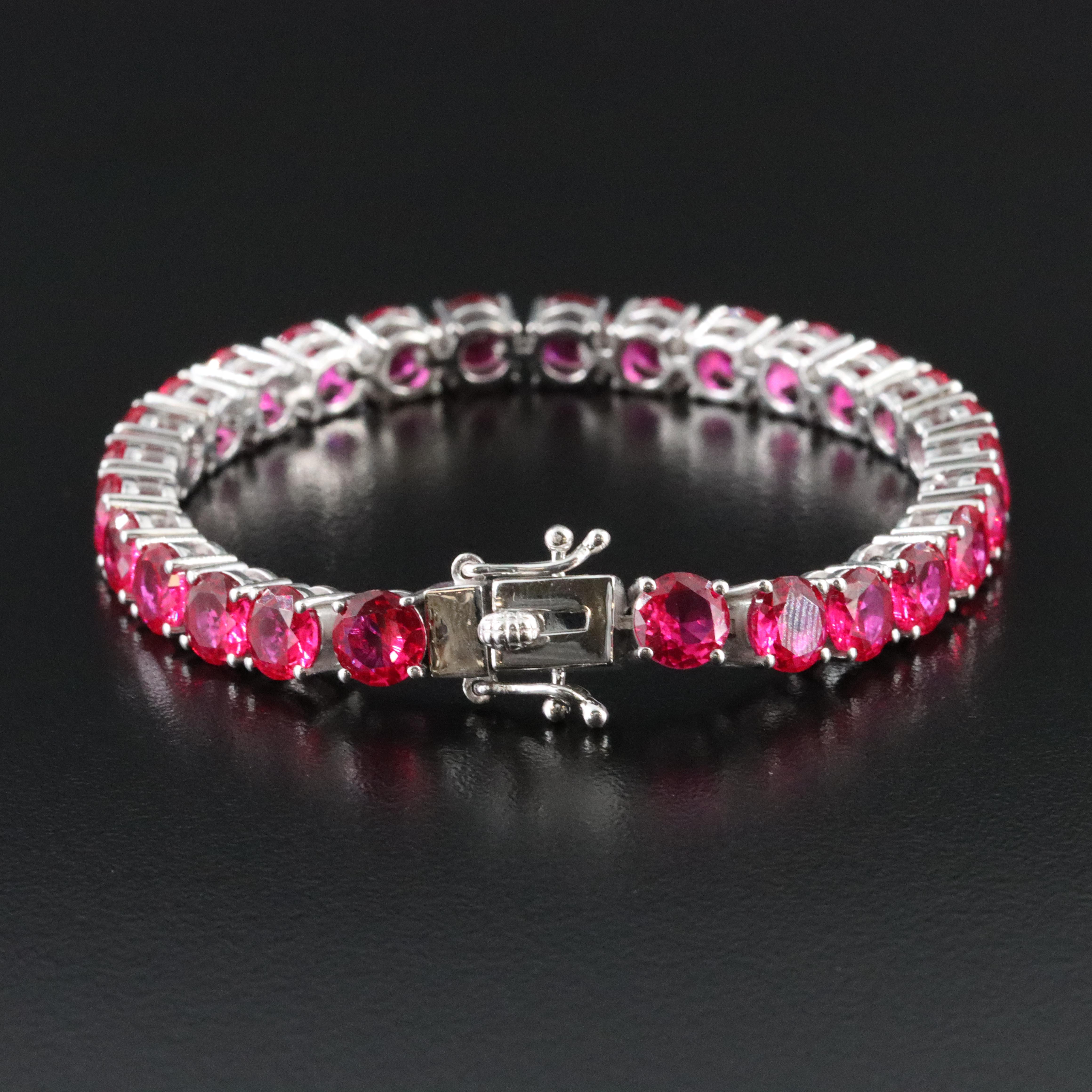 Sterling Ruby Line Bracelet