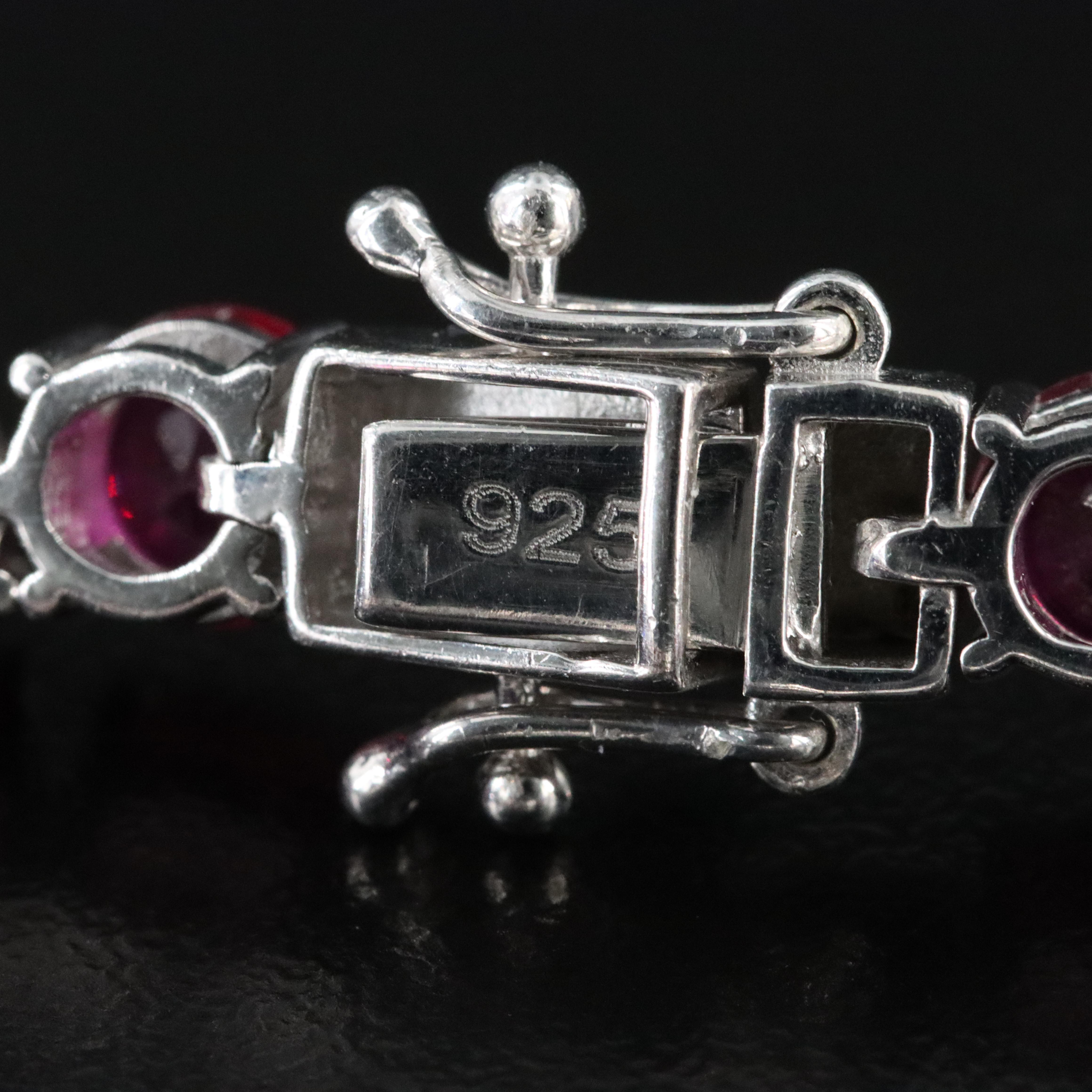 Sterling Ruby Line Bracelet