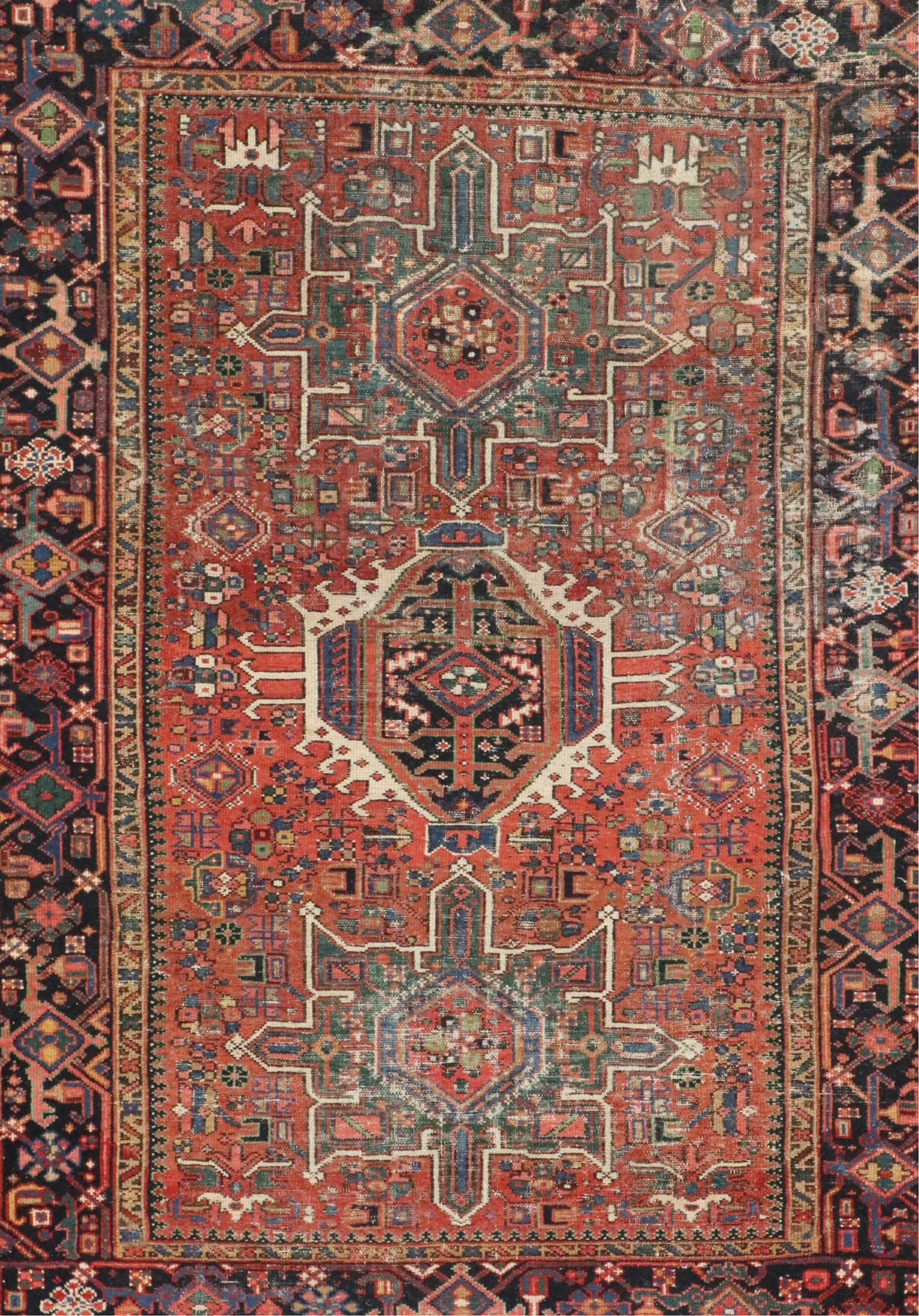 4'8 x 6'1 Hand-Knotted Persian Hamadan Area Rug
