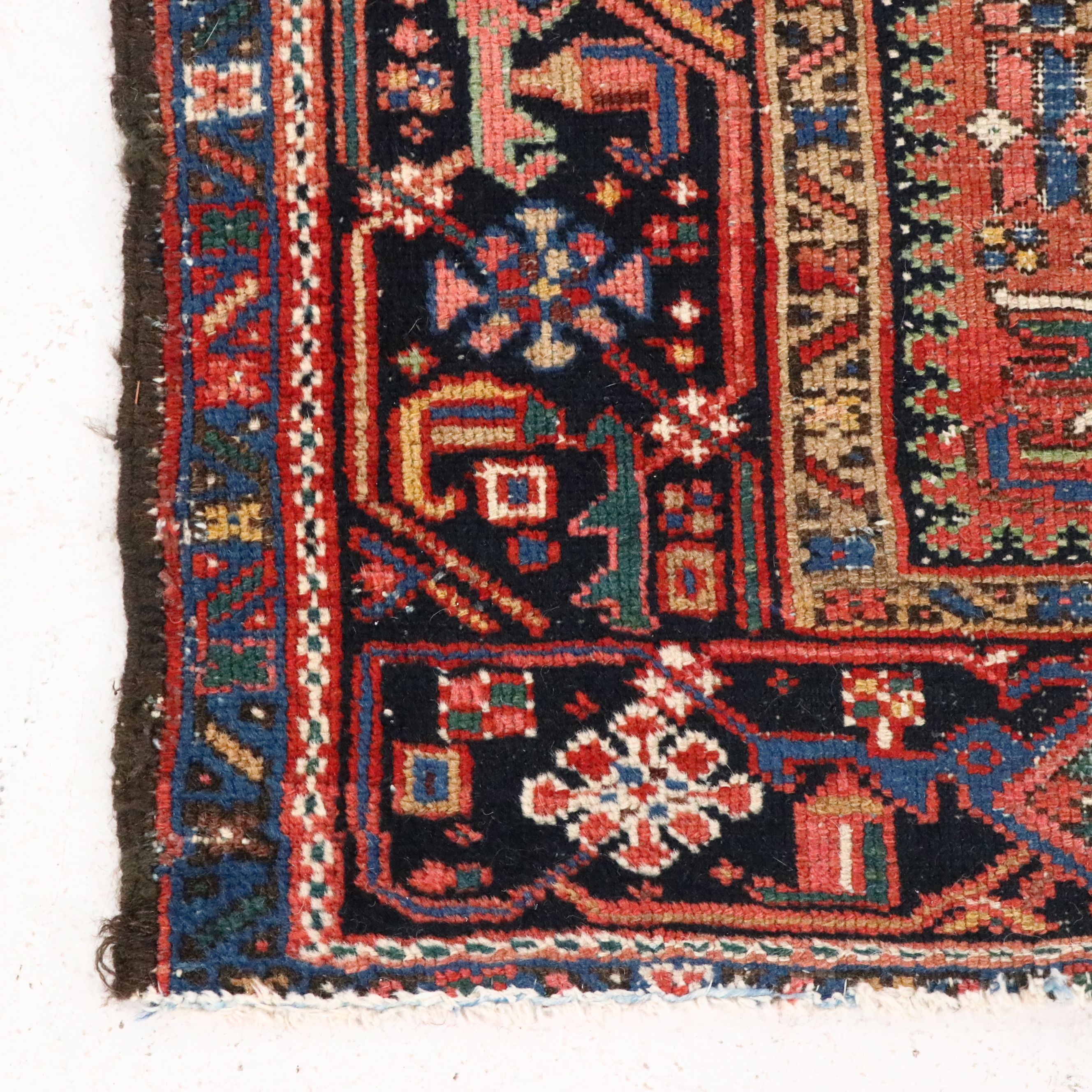 4'8 x 6'1 Hand-Knotted Persian Hamadan Area Rug