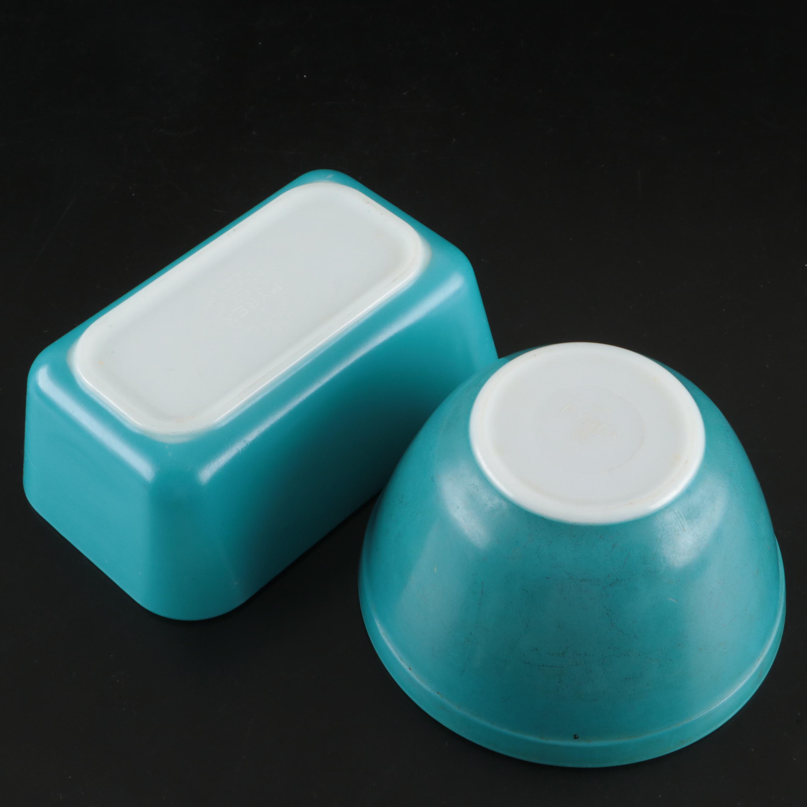 Pyrex Glass Bowl and Lidded Box, H.P. Hood & Sons Butter Dish and More Serveware