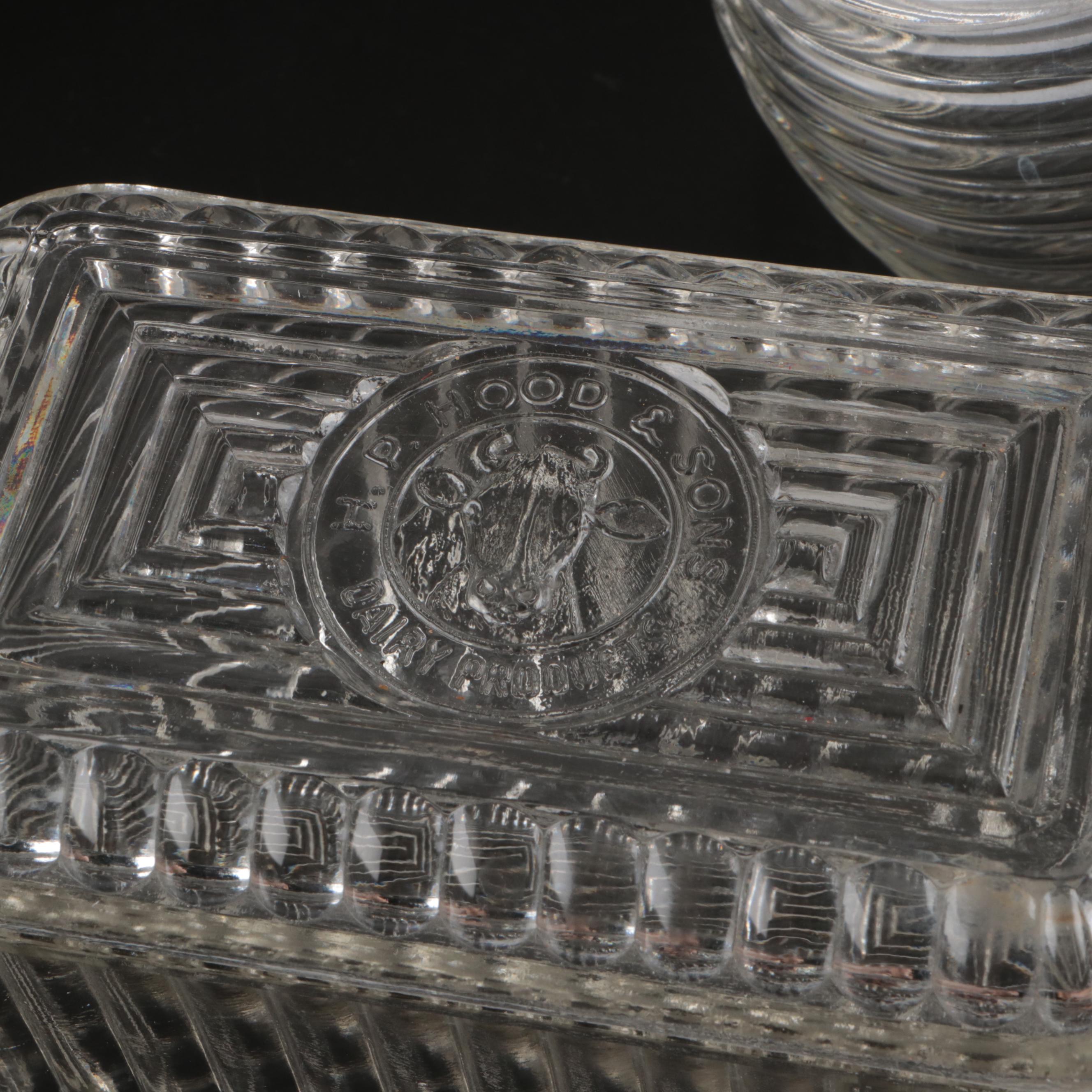 Pyrex Glass Bowl and Lidded Box, H.P. Hood & Sons Butter Dish and More Serveware