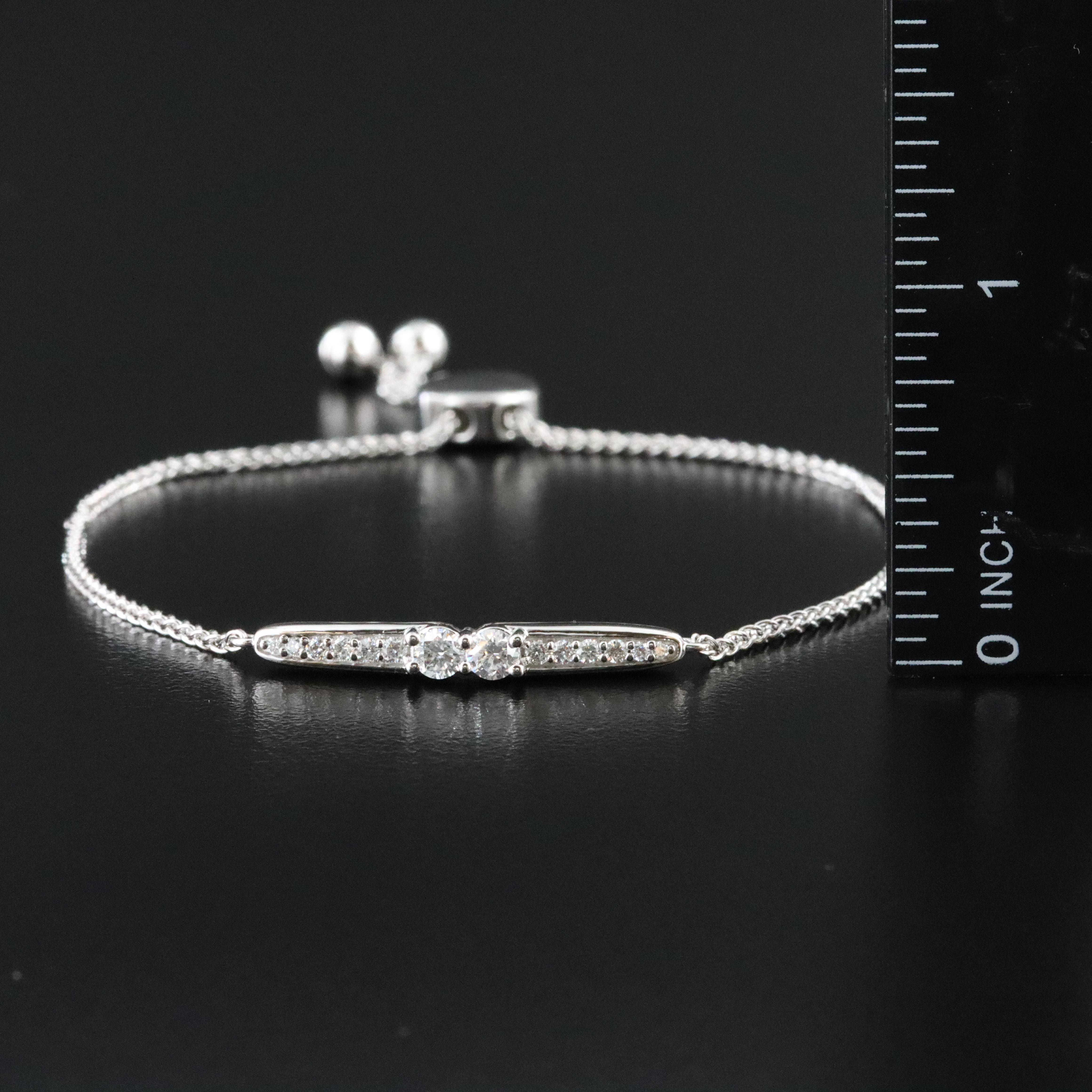 Sterling Diamond Bolo Bracelet