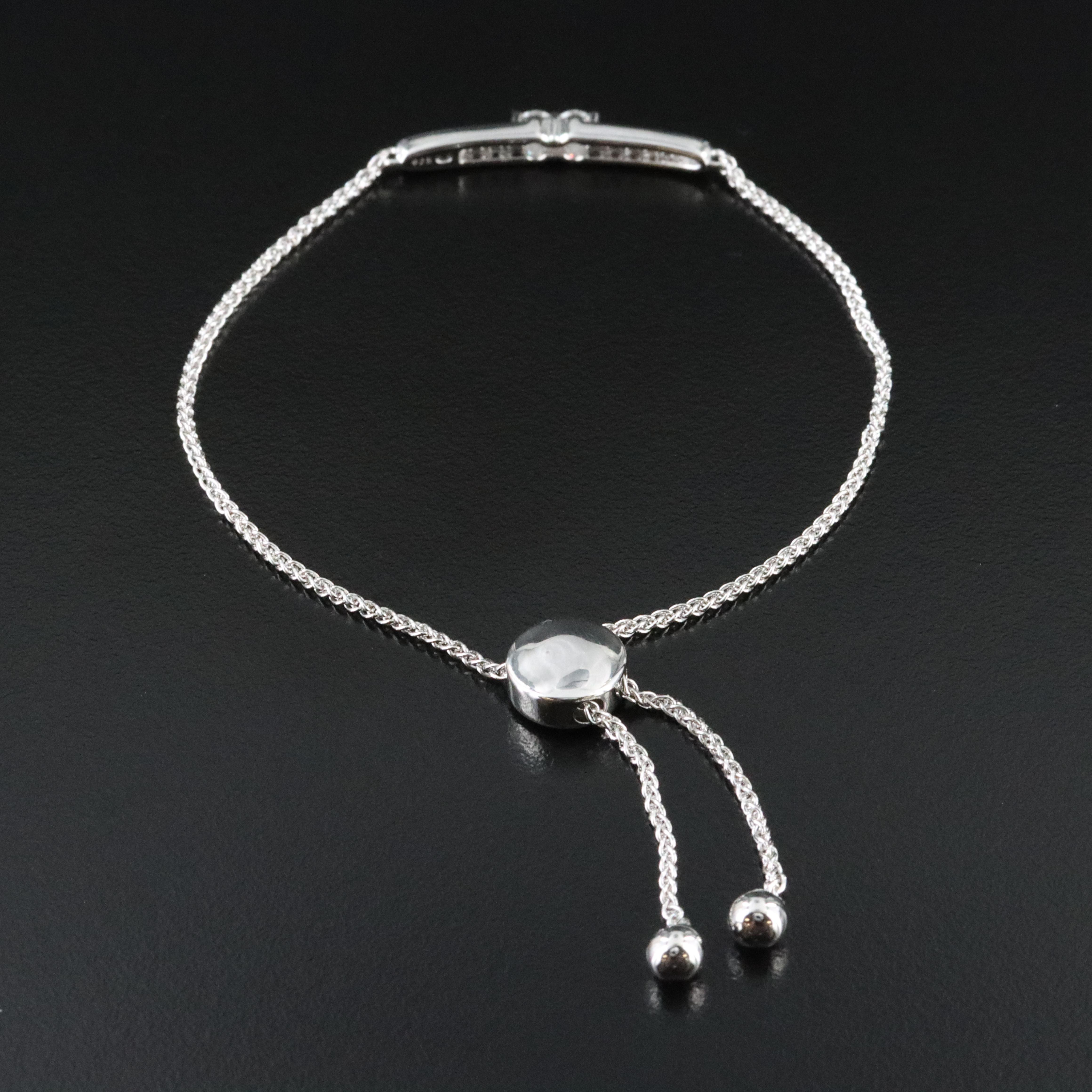 Sterling Diamond Bolo Bracelet