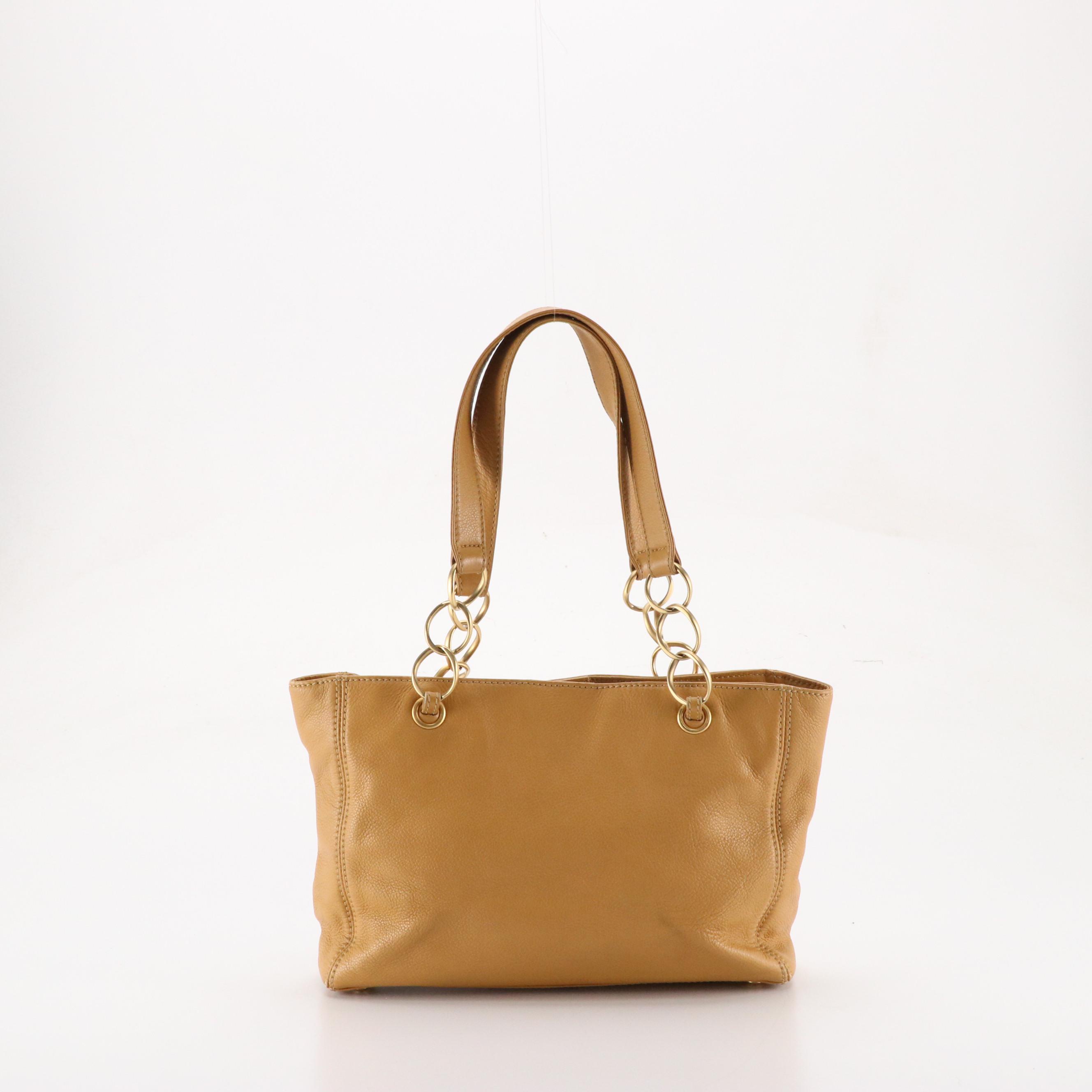 Chanel CC Shoulder Bag in Tan Leather