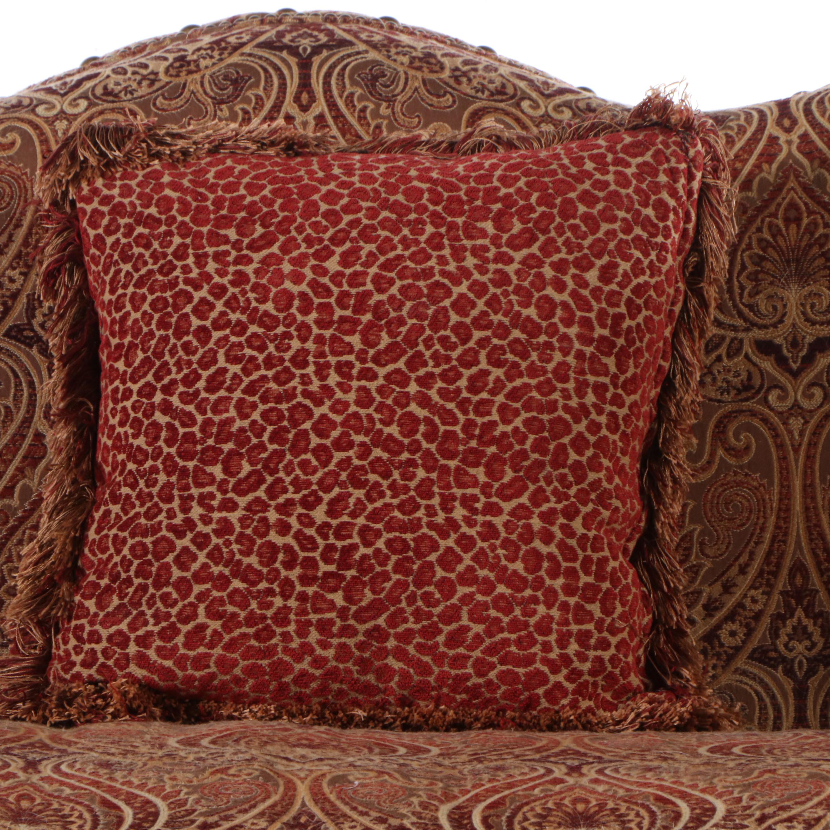 Sherrill Furniture Paisley Fabric Upholstered Sofa