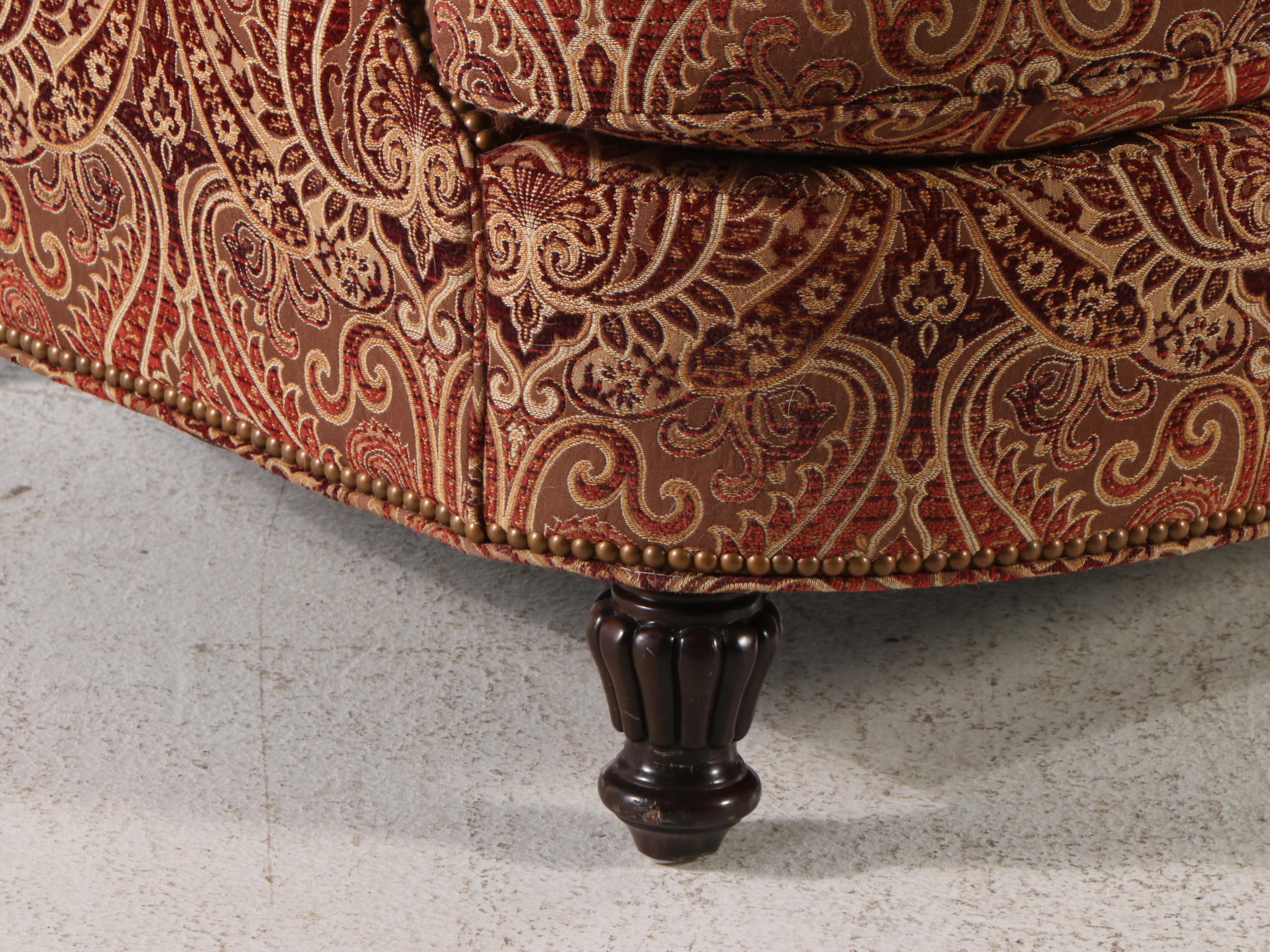 Sherrill Furniture Paisley Fabric Upholstered Sofa