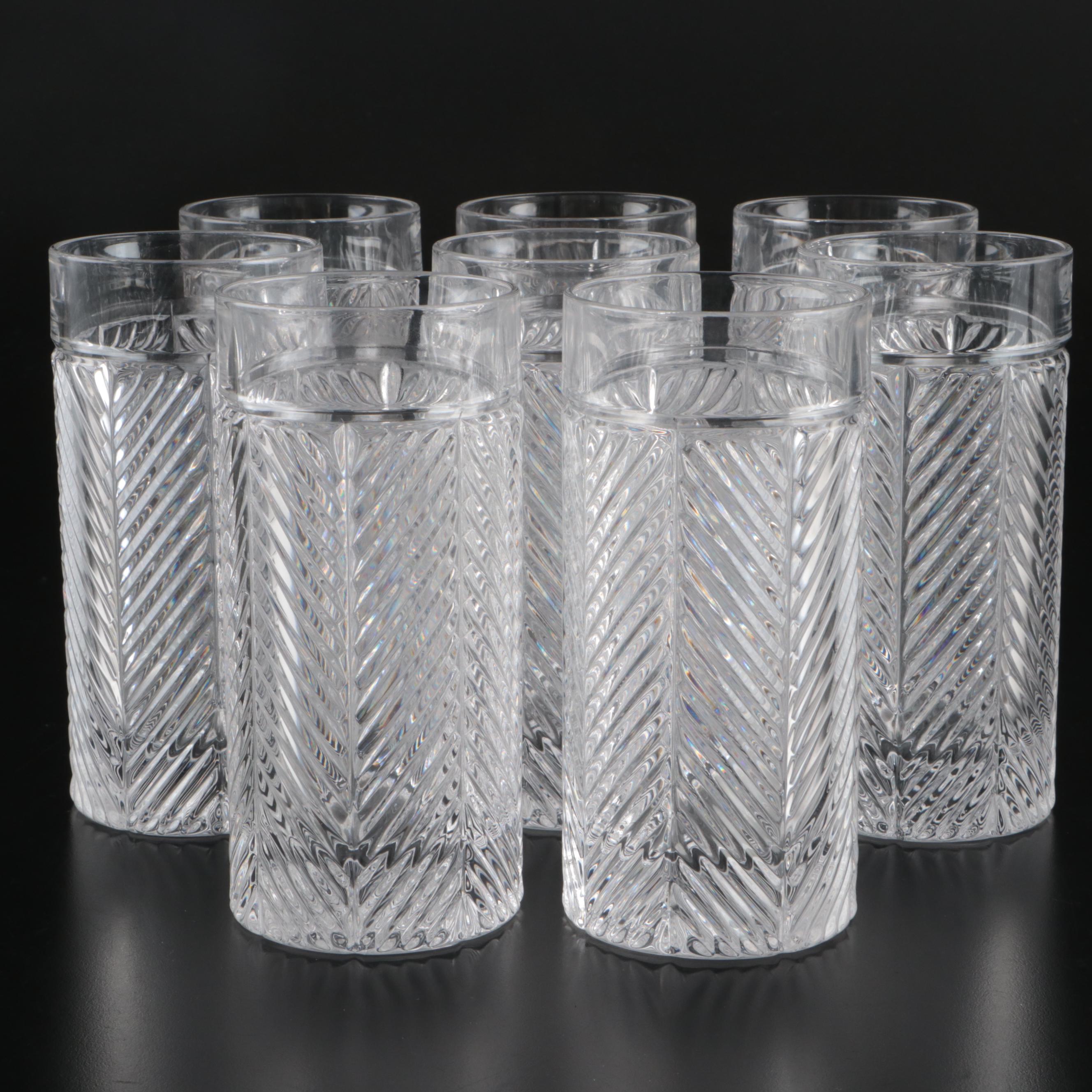 Ralph Lauren "Herringbone" Crystal Highball Glasses, Late 20th/Early 21st C.