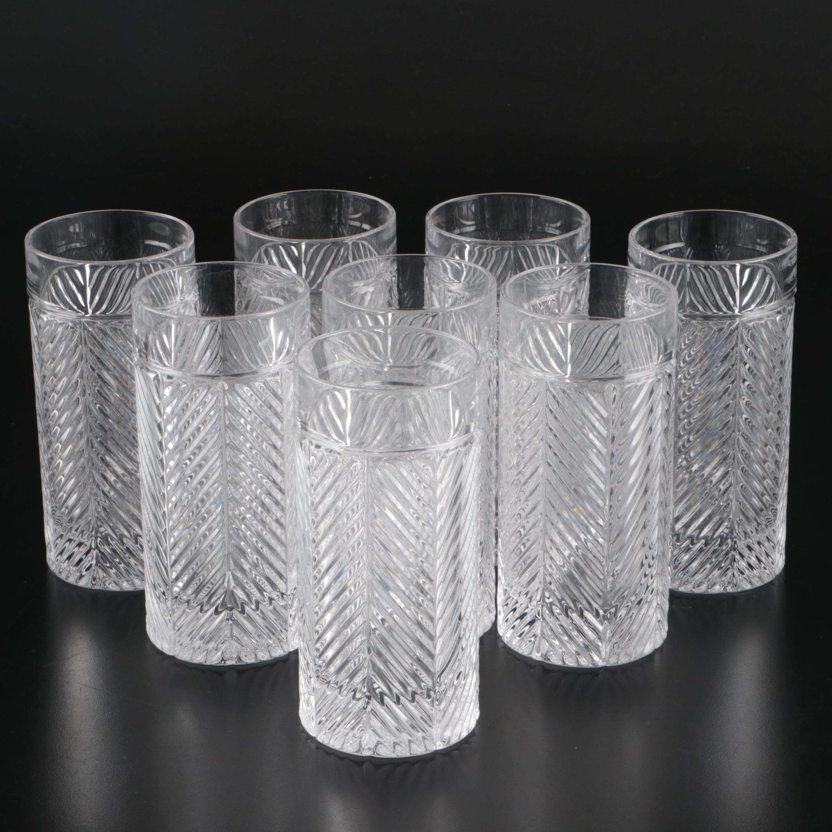 Ralph Lauren "Herringbone" Crystal Highball Glasses, Late 20th/Early 21st C.