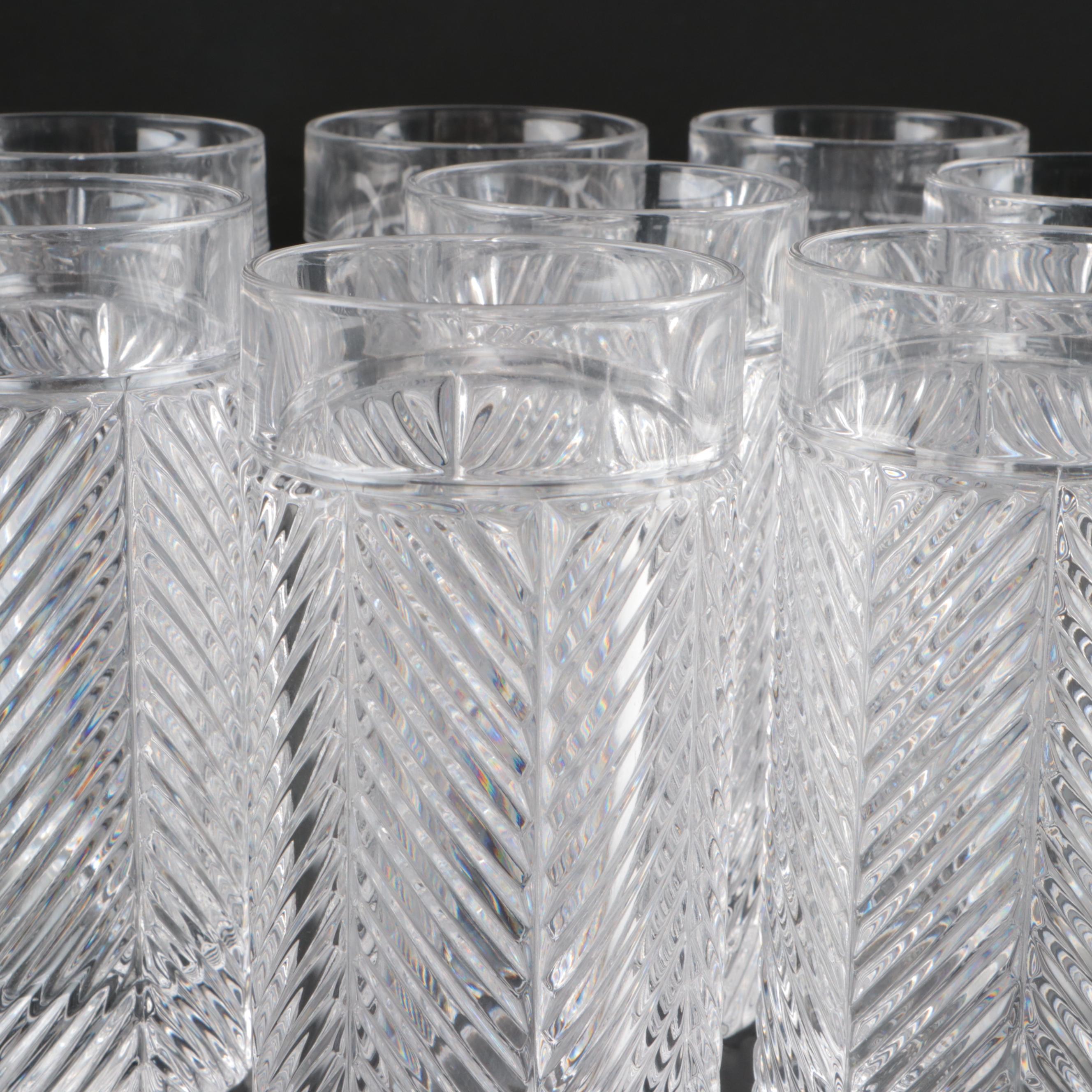 Ralph Lauren "Herringbone" Crystal Highball Glasses, Late 20th/Early 21st C.