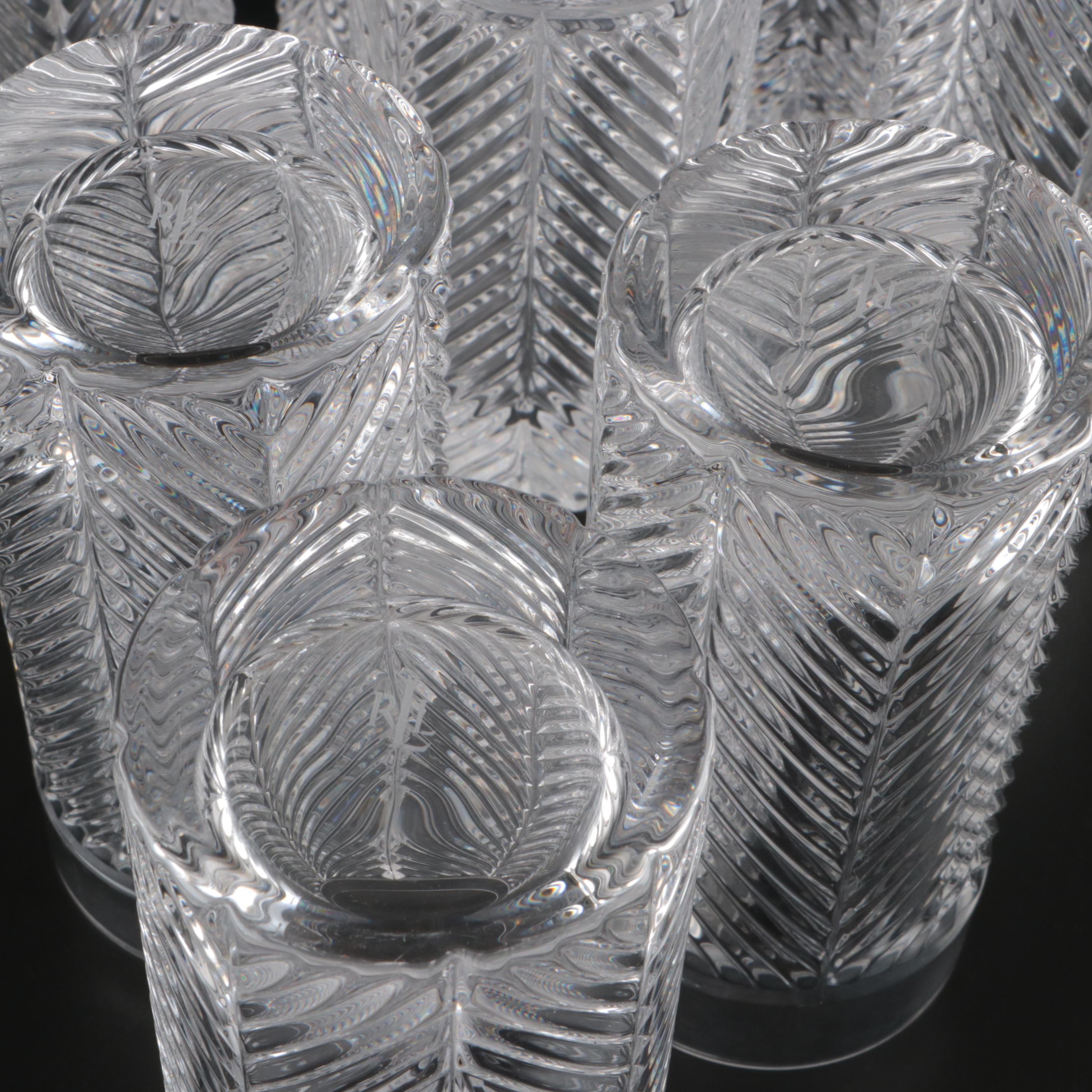Ralph Lauren "Herringbone" Crystal Highball Glasses, Late 20th/Early 21st C.