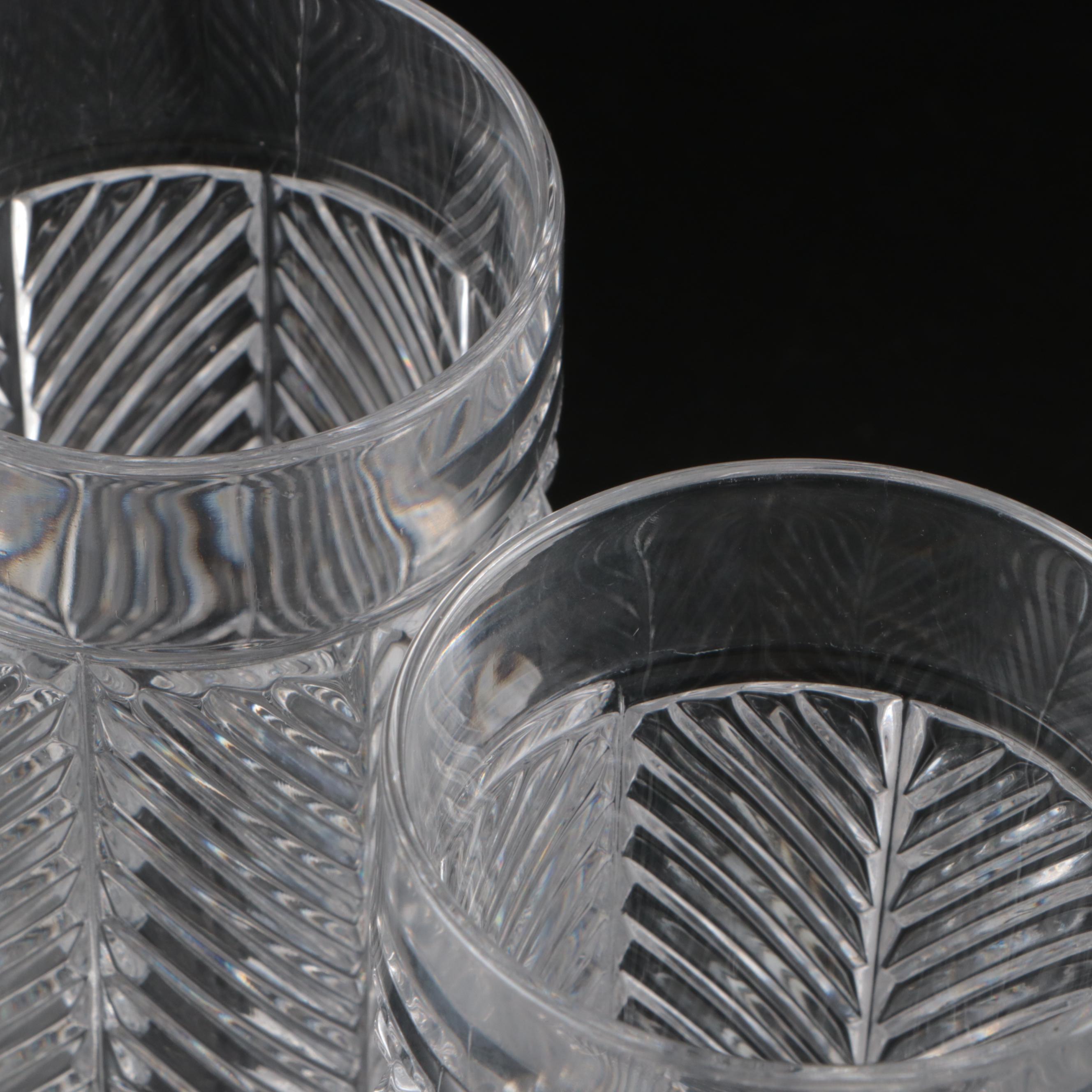 Ralph Lauren "Herringbone" Crystal Highball Glasses, Late 20th/Early 21st C.