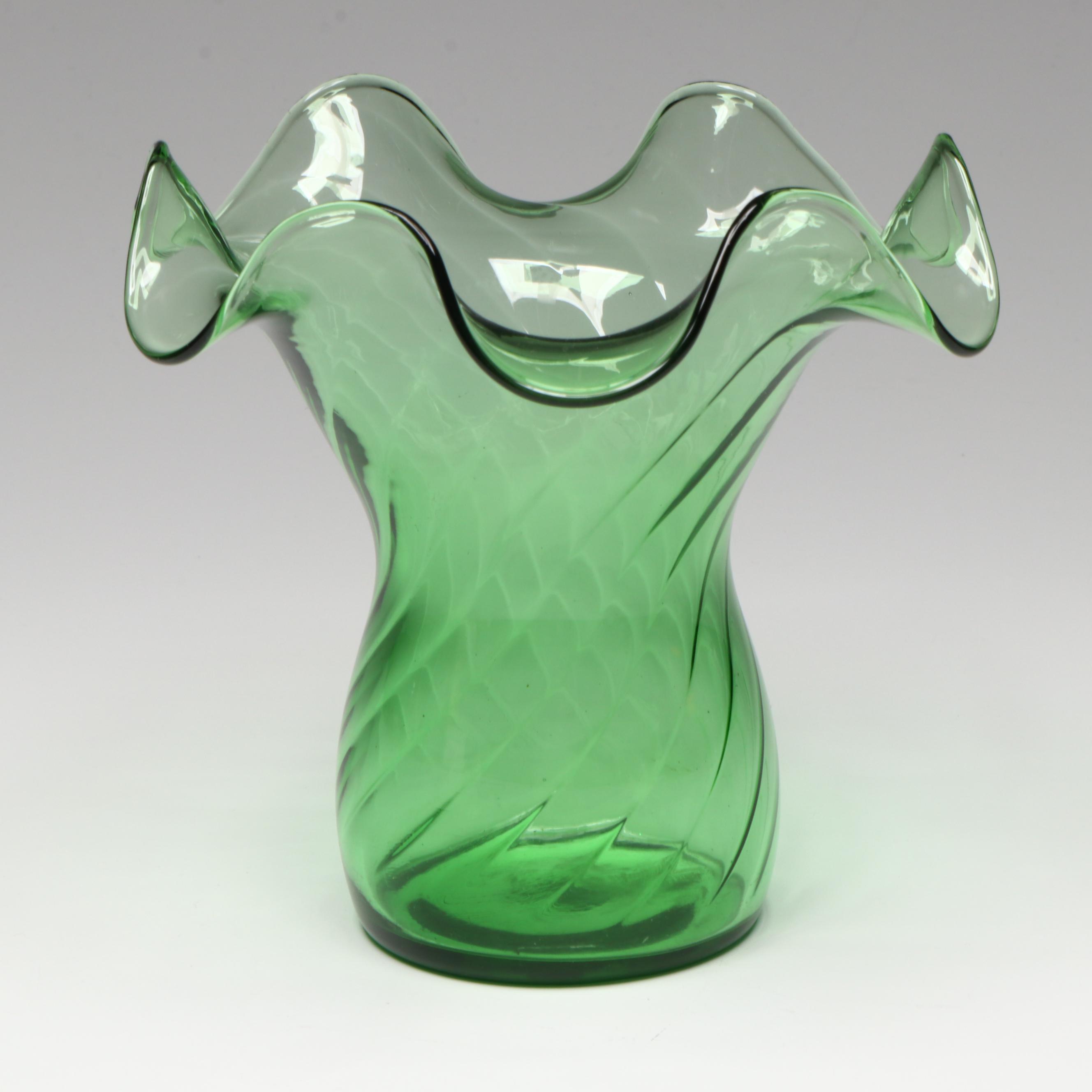 Celtic Style Ceramic Plate with Green Glass and Ceramic Vases, Cat Figurines