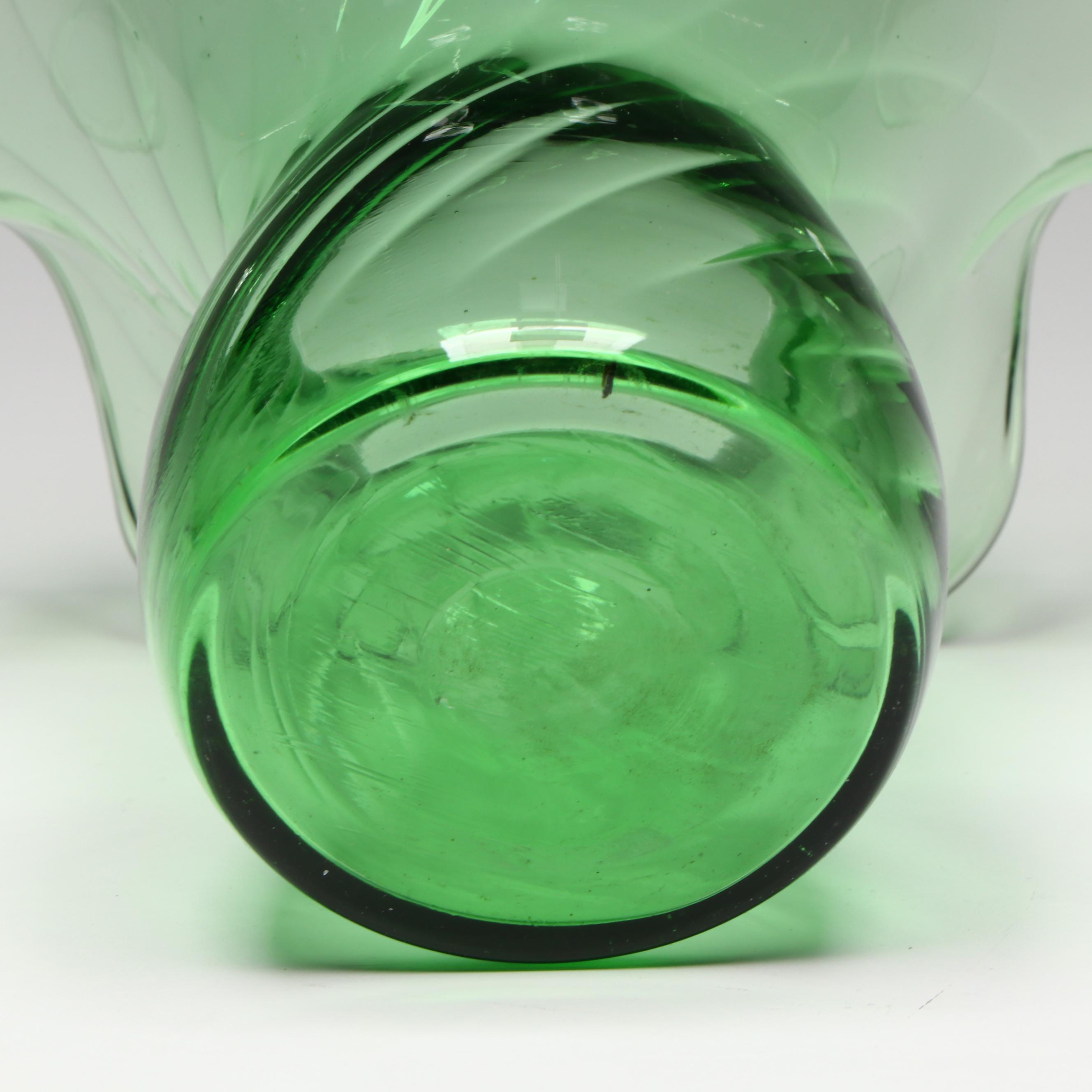 Celtic Style Ceramic Plate with Green Glass and Ceramic Vases, Cat Figurines