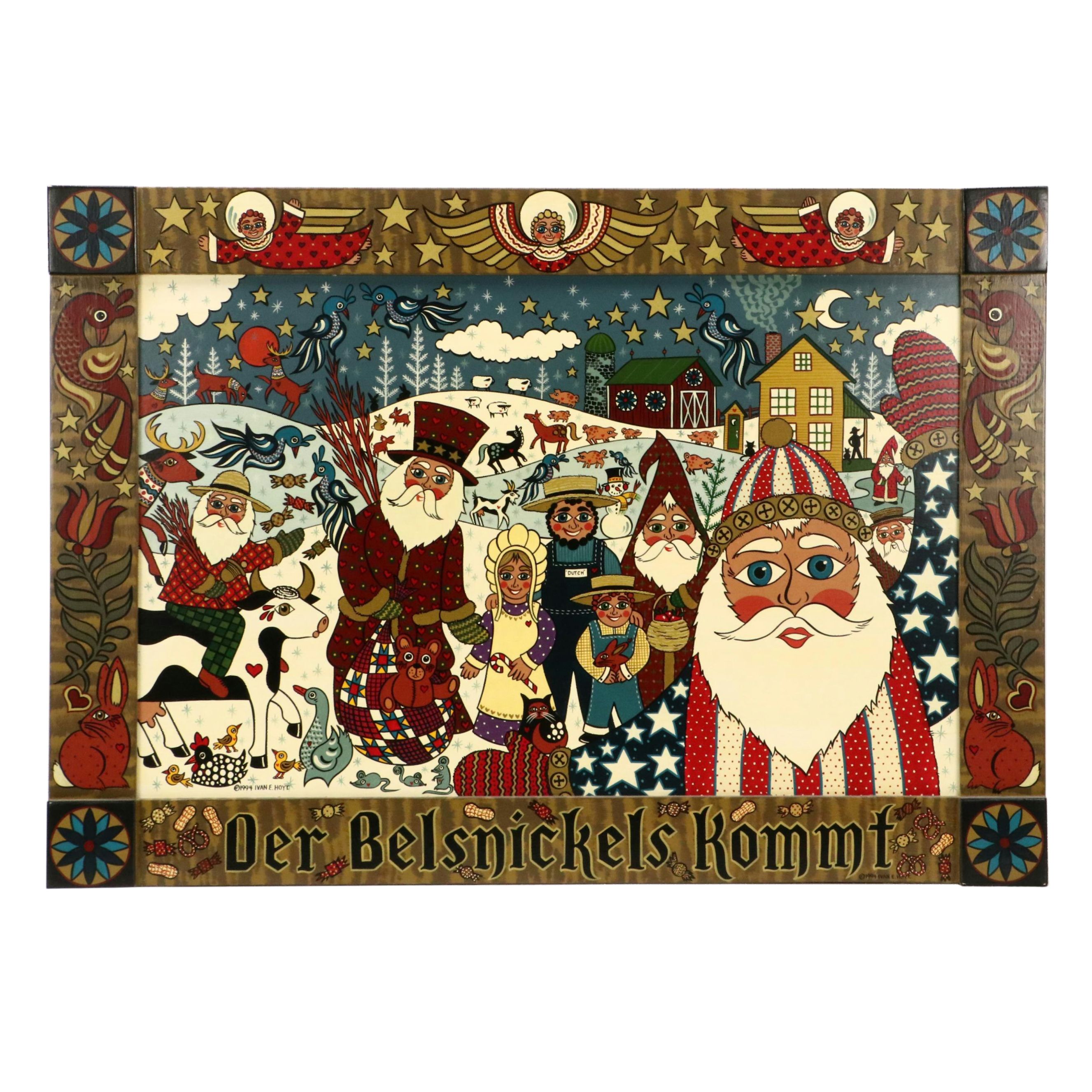 Ivan E. Hoyt Pennsylvania Dutch Holiday Acrylic Paintings, 1990s