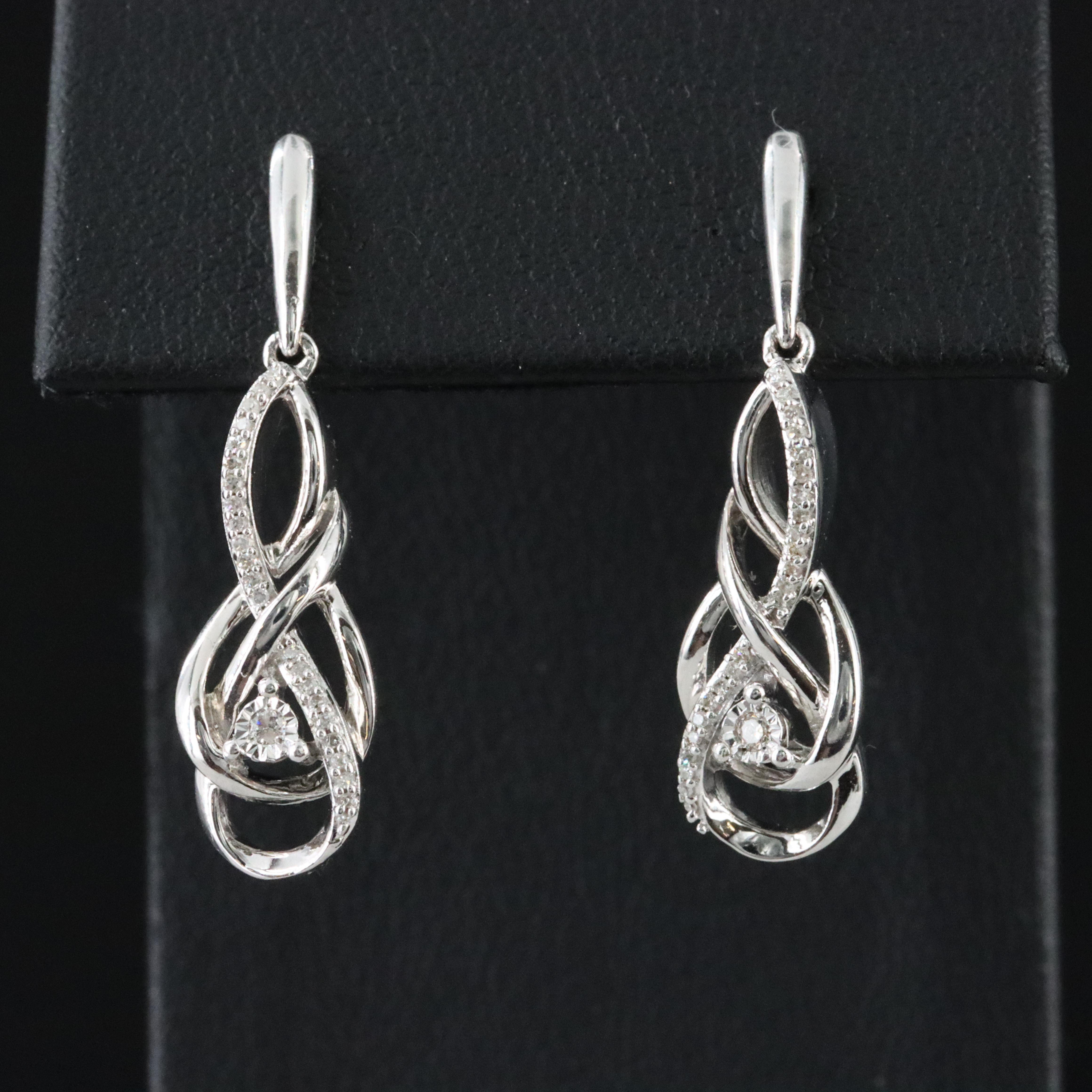 Sterling Diamond Earrings