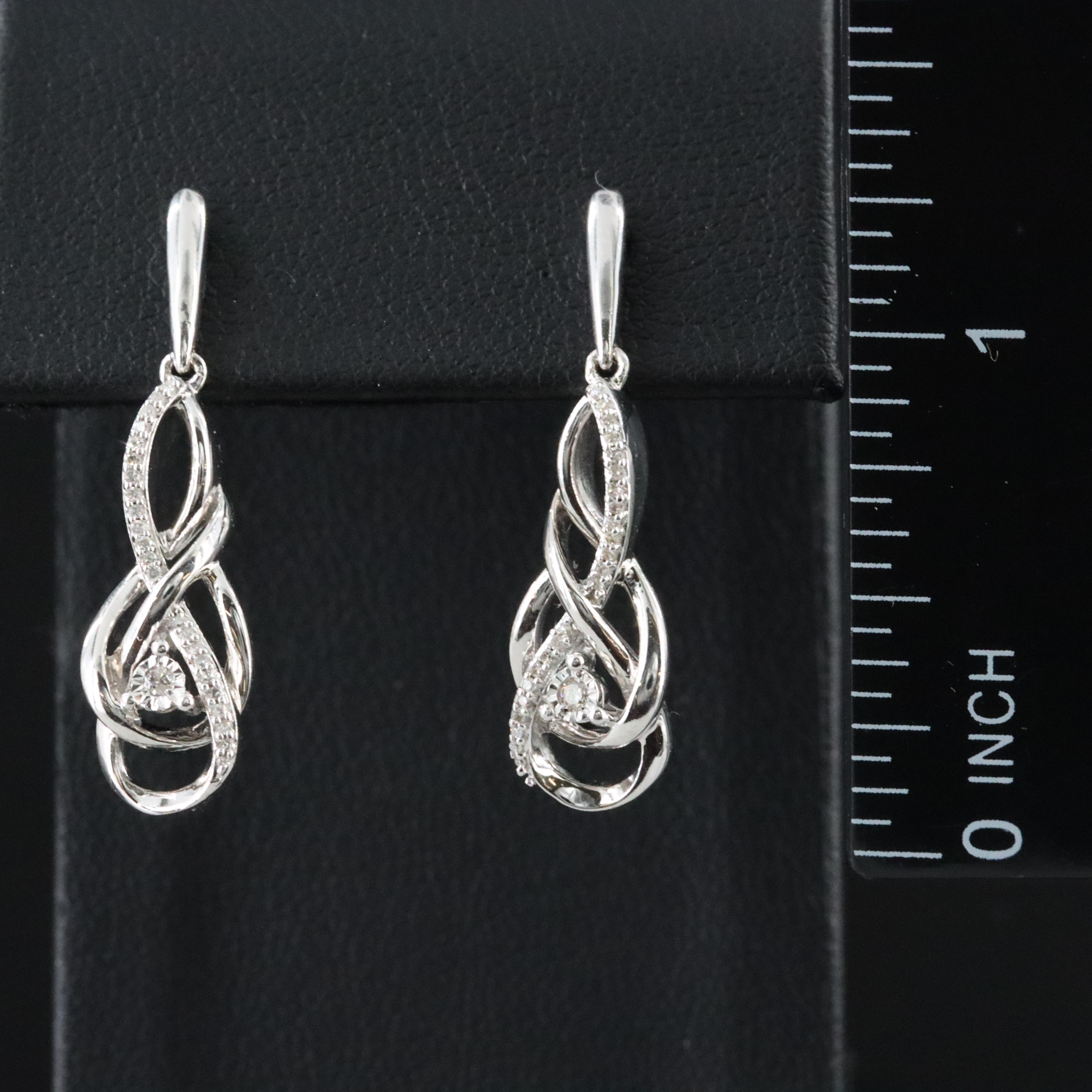 Sterling Diamond Earrings