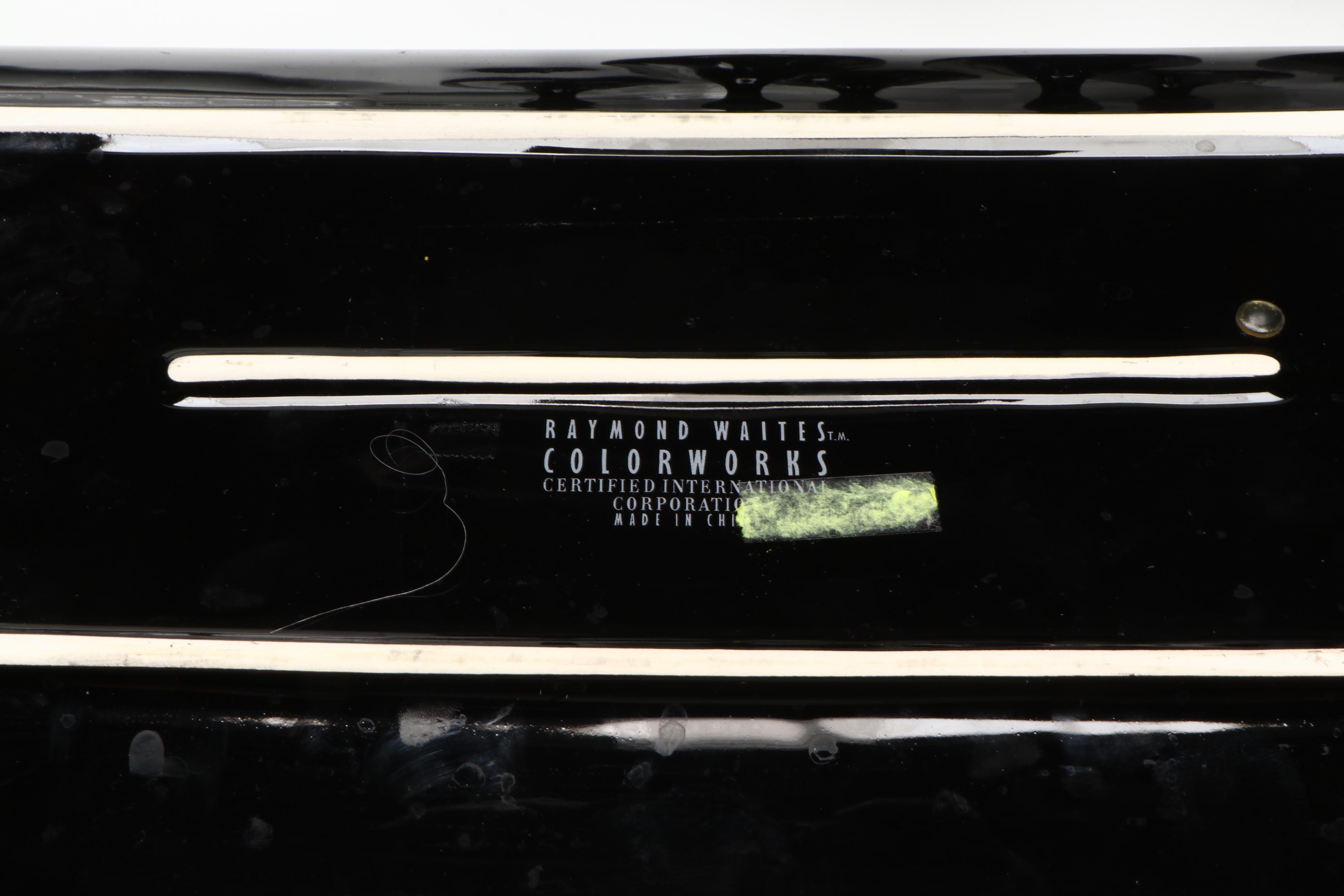 Raymond Waites Ceramic Tray, Black Glass Stemware, and More Tableware