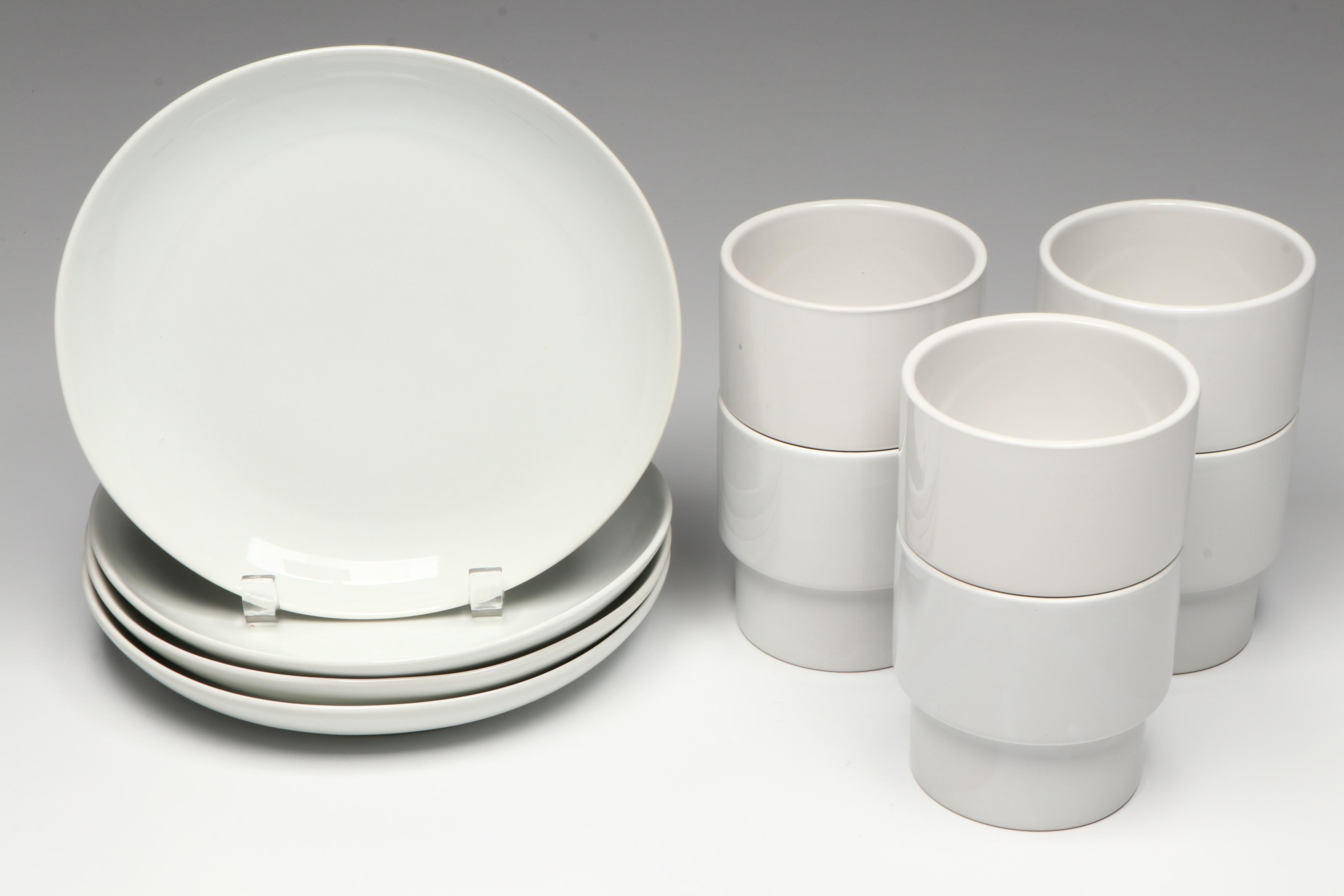 Raymond Waites Ceramic Tray, Black Glass Stemware, and More Tableware