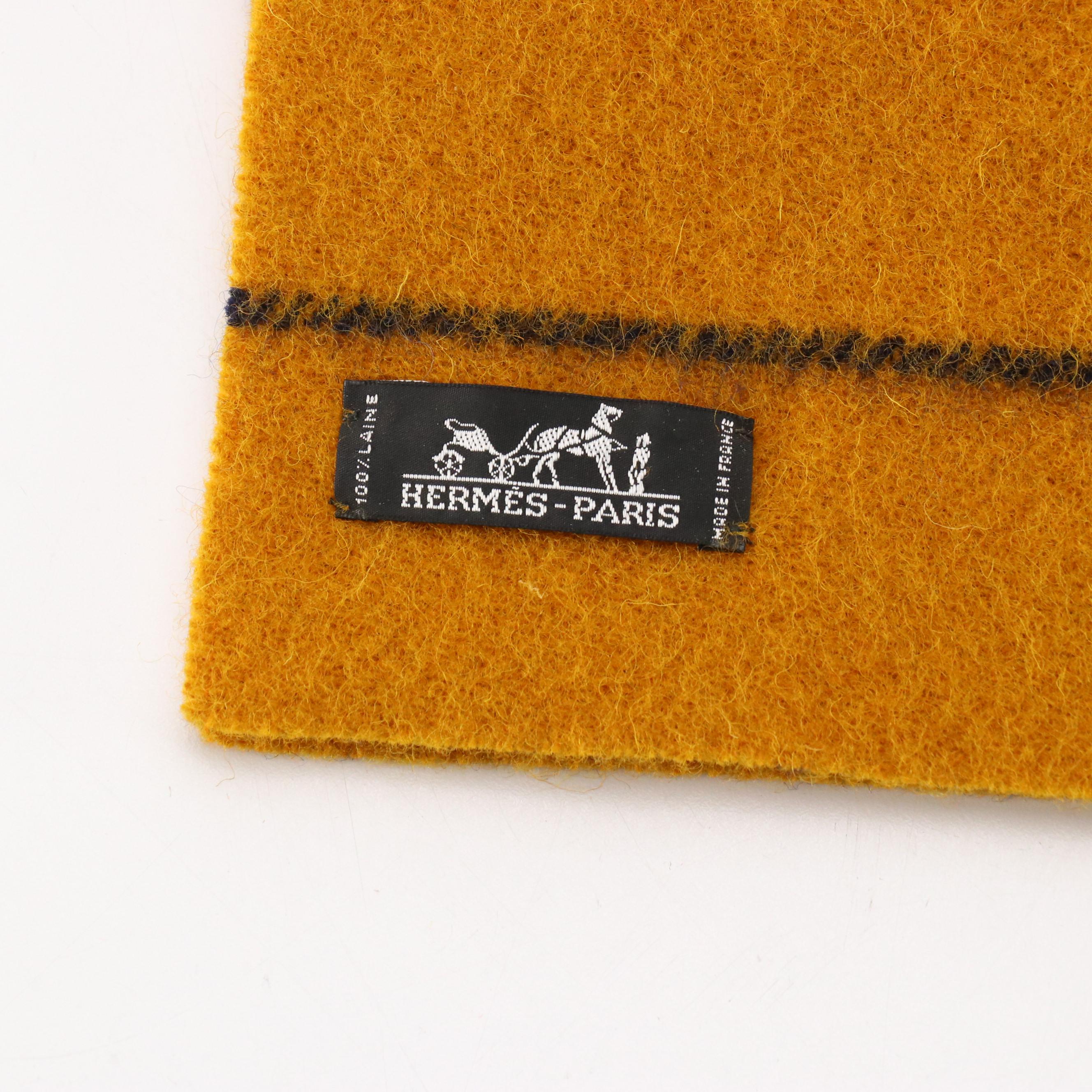 Hermès Rocabar Muffler Scarf in Striped Wool