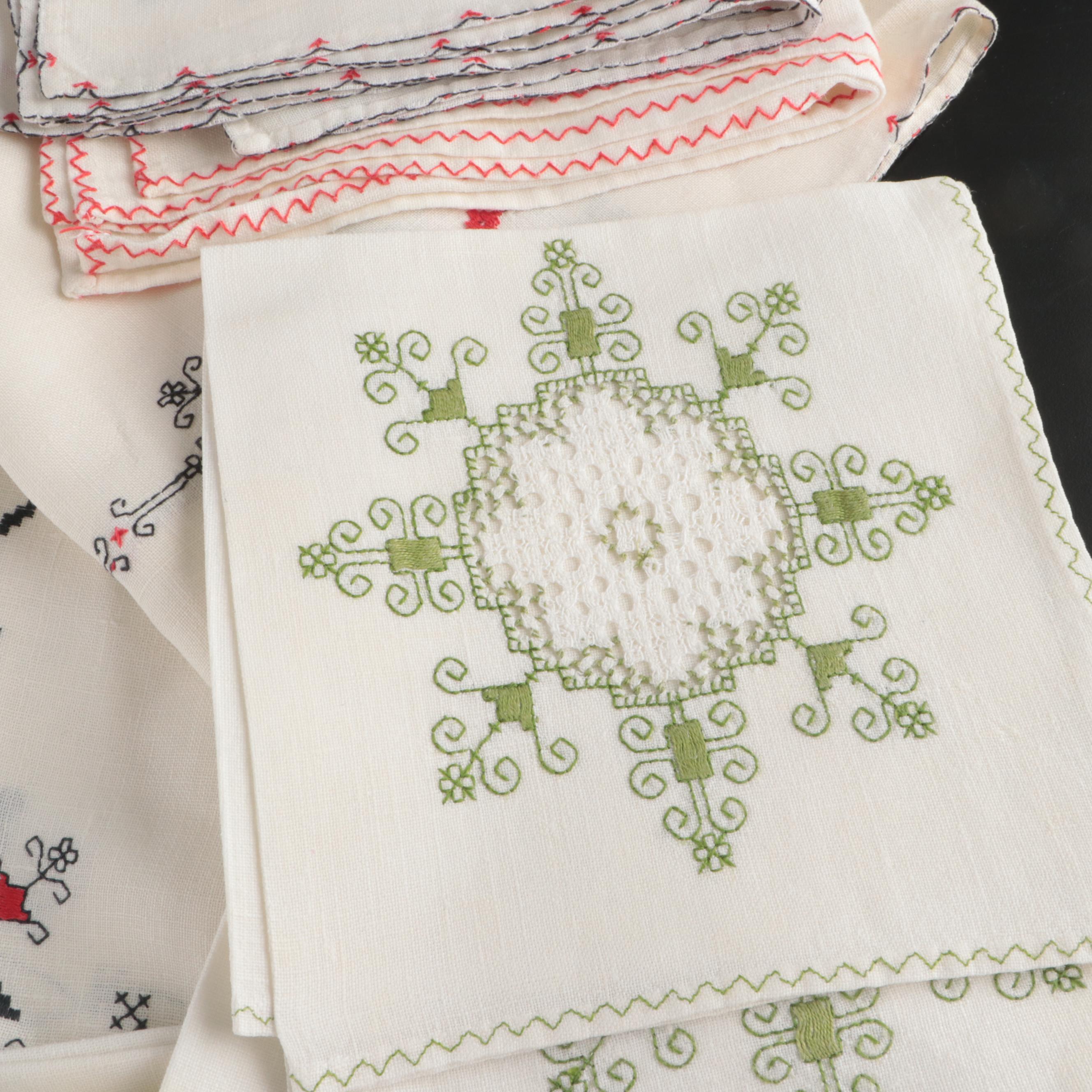 Floral Embroidered with Other Tablecloths, Placemats and Napkins