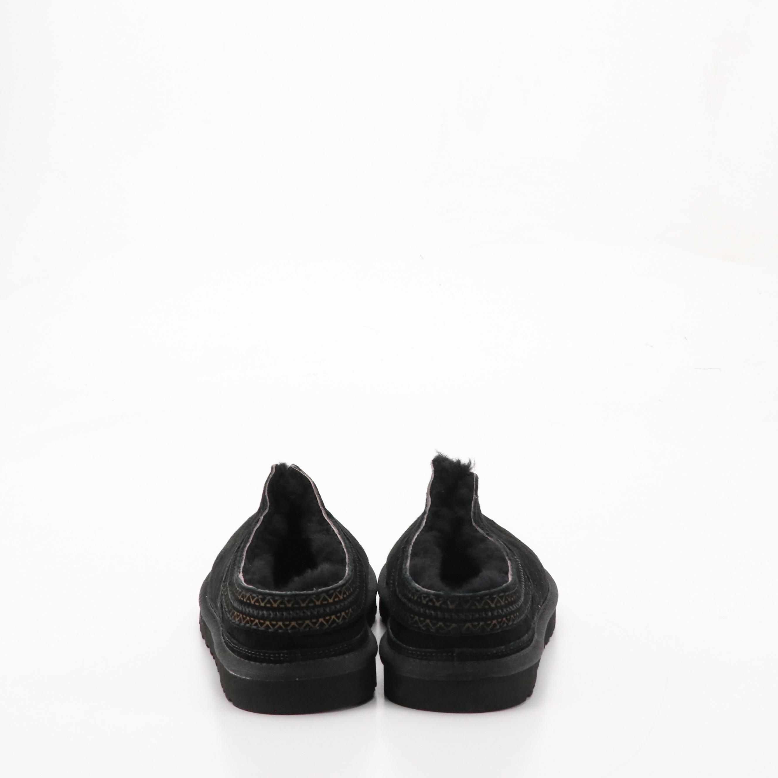 Men's Ugg Neuman Black Suede Shearling Slippers with Box