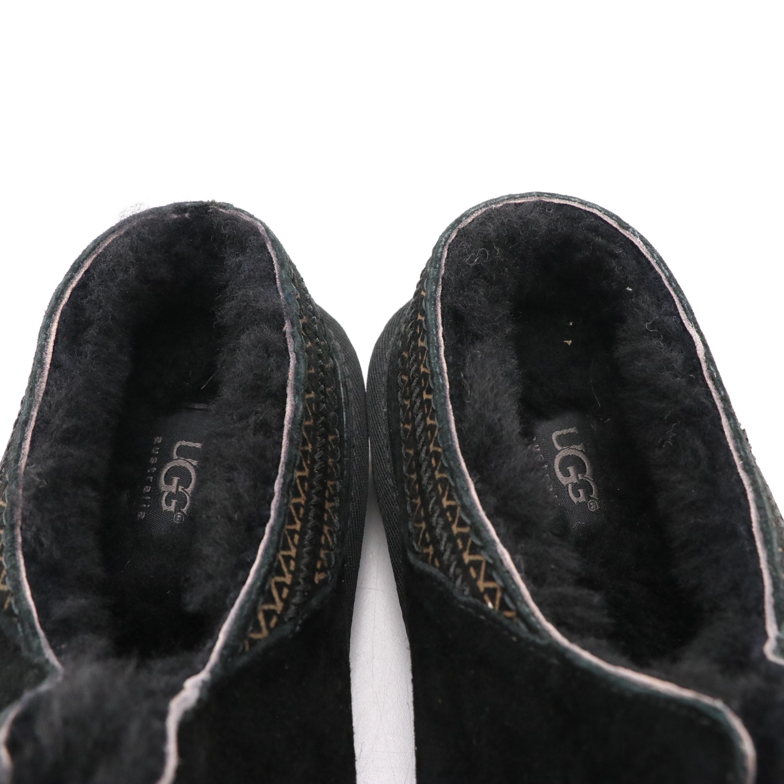 Men's Ugg Neuman Black Suede Shearling Slippers with Box