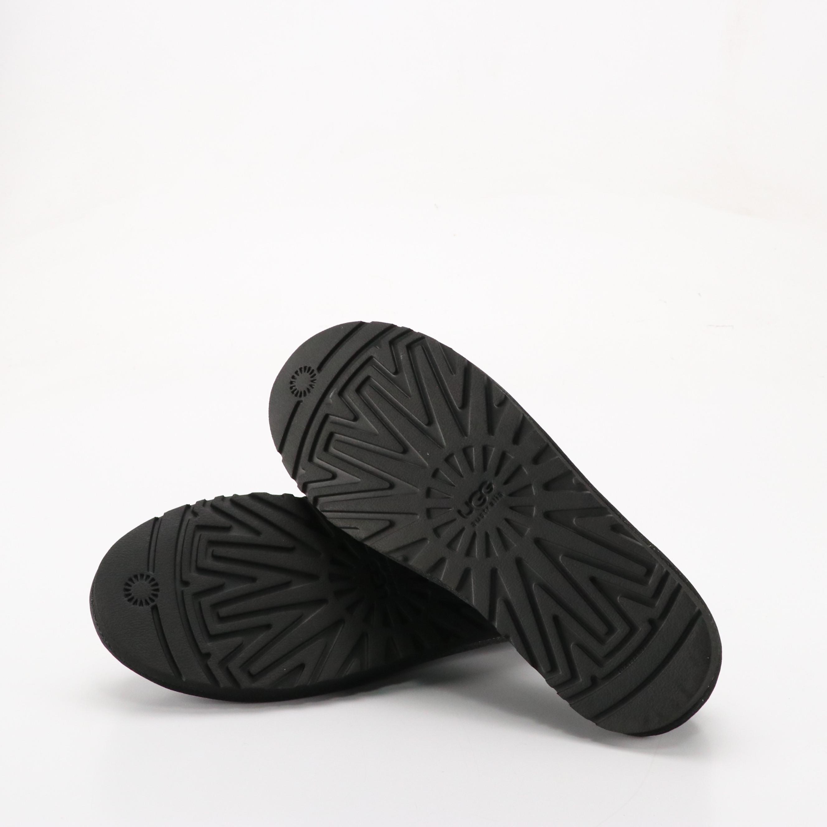 Men's Ugg Neuman Black Suede Shearling Slippers with Box