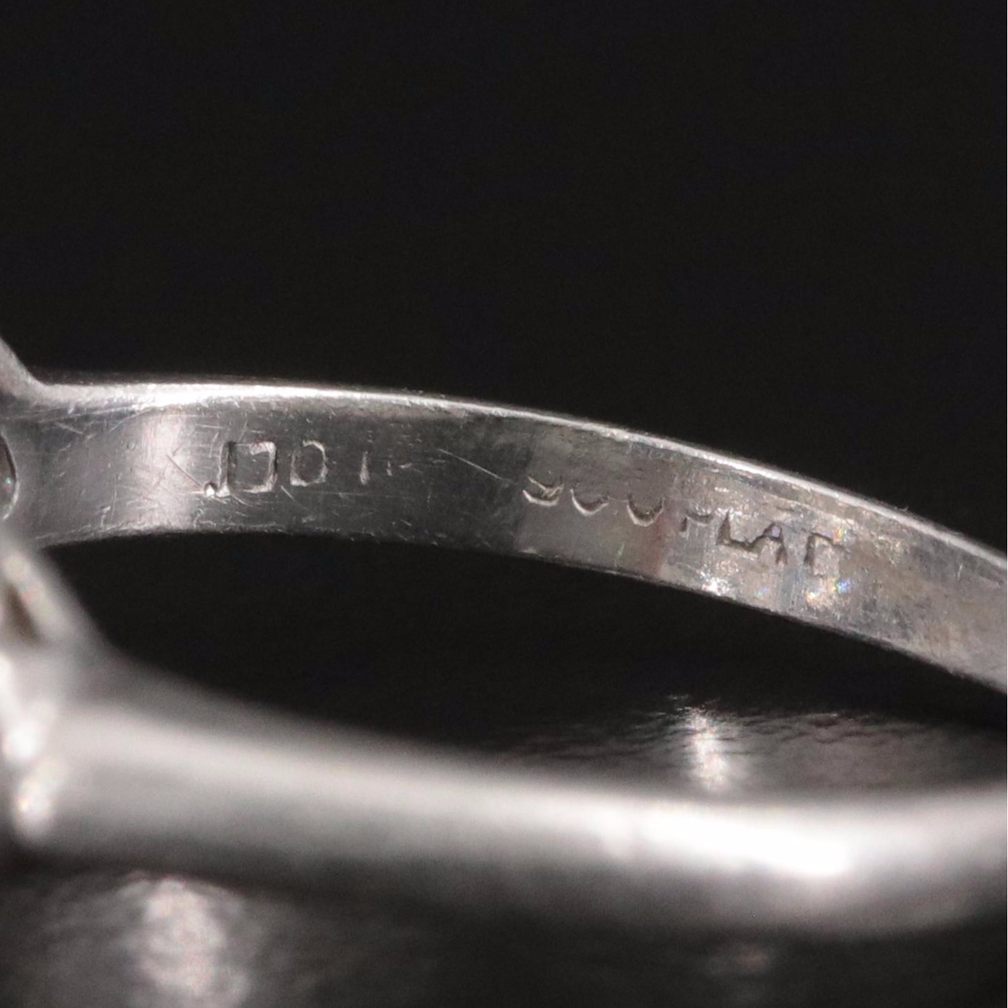 Vintage Platinum 1.06 CTW Diamond and Sapphire Ring