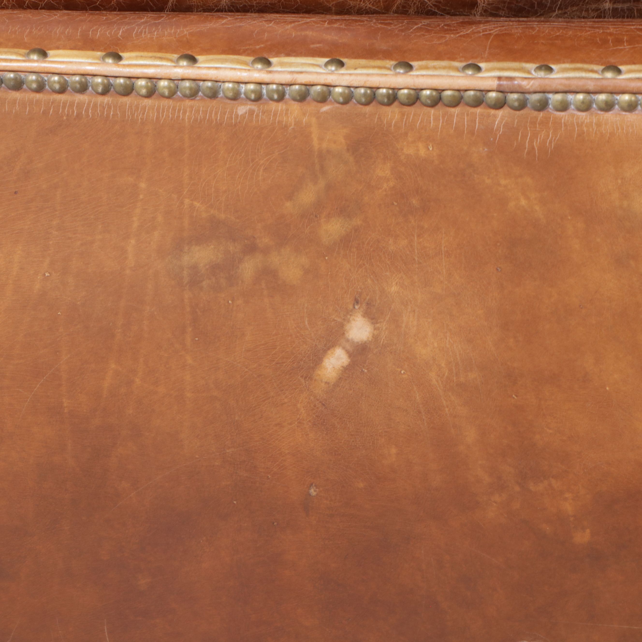 Brown Leather Loveseat