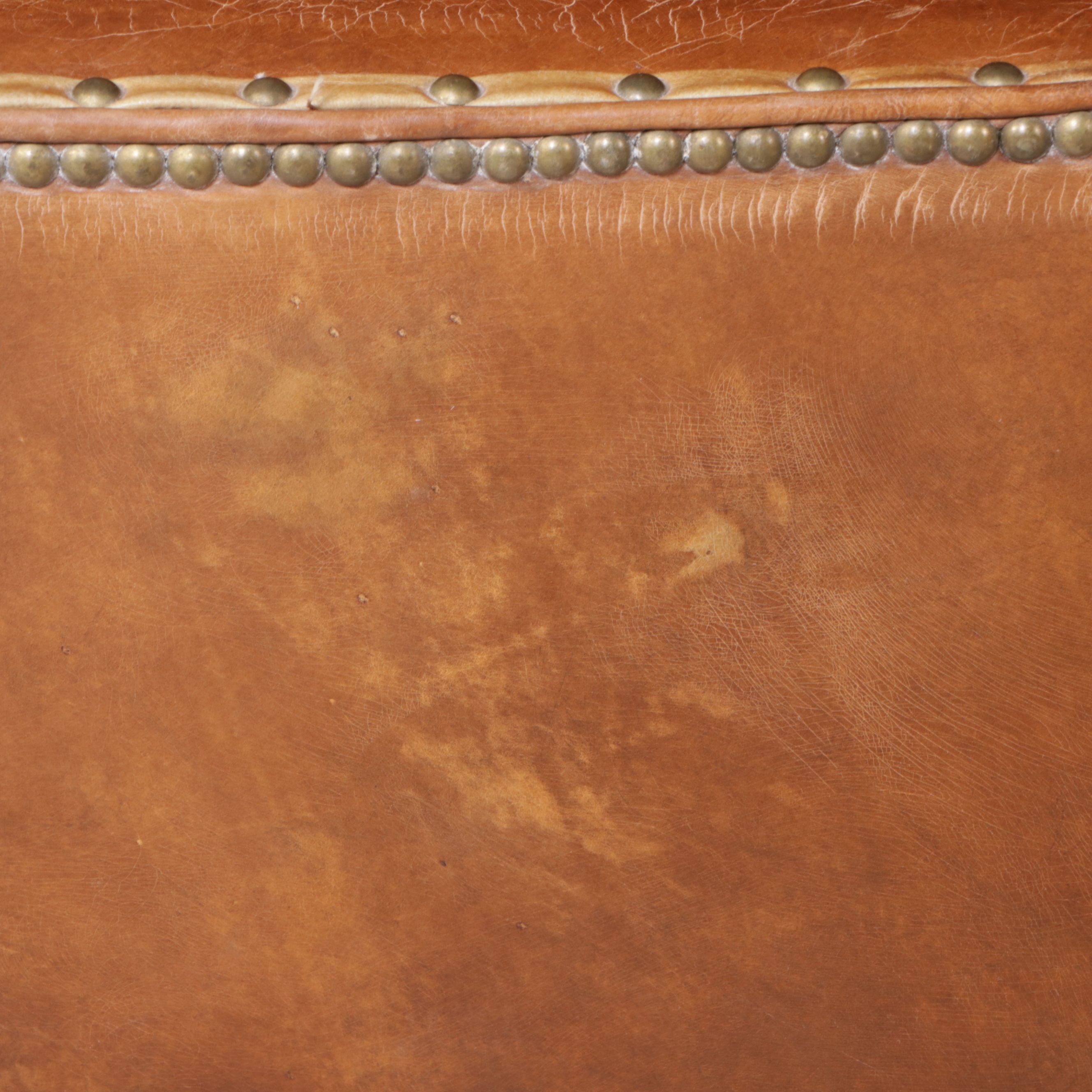 Brown Leather Loveseat